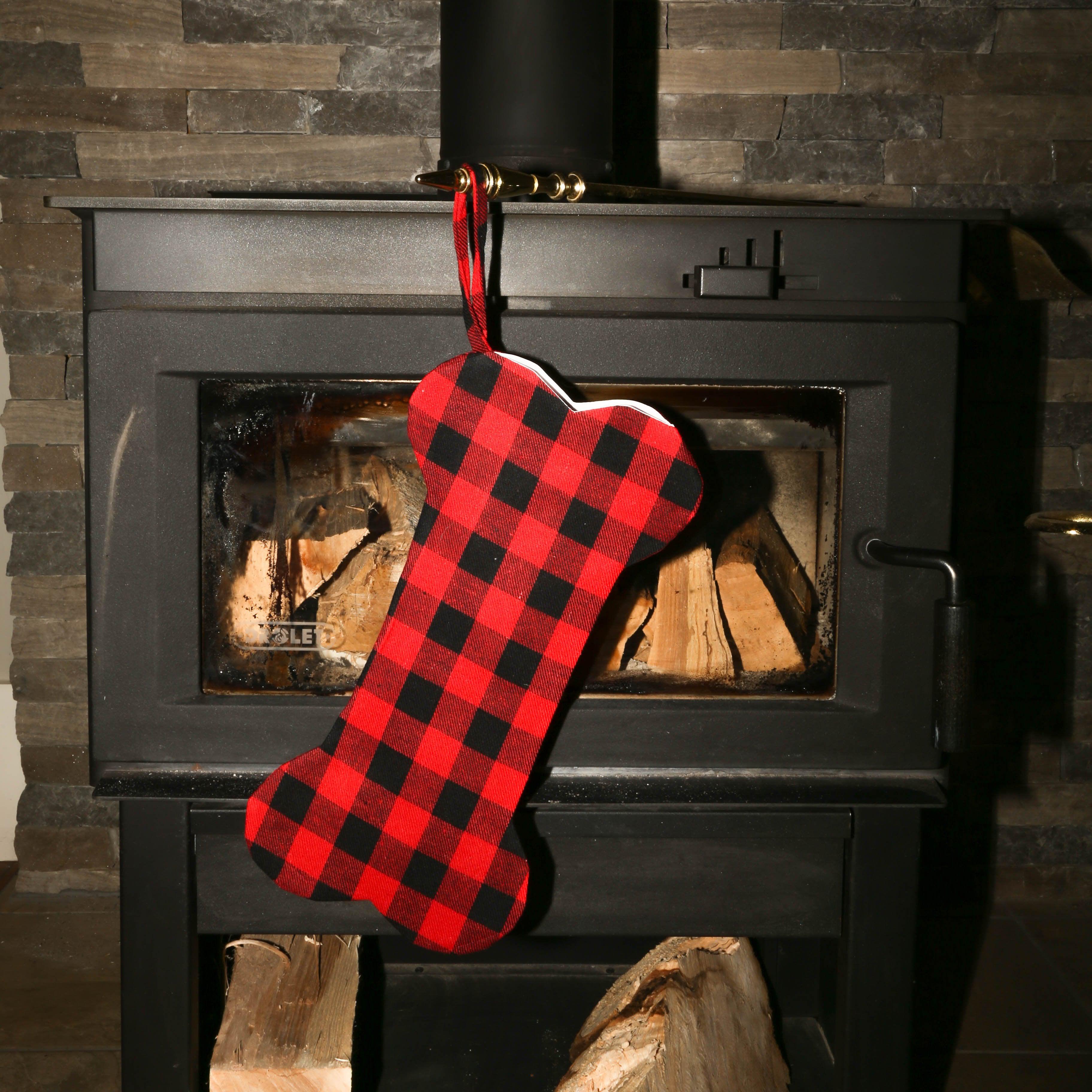 Buffalo Plaid Dog Bone Stocking-Design Blanks