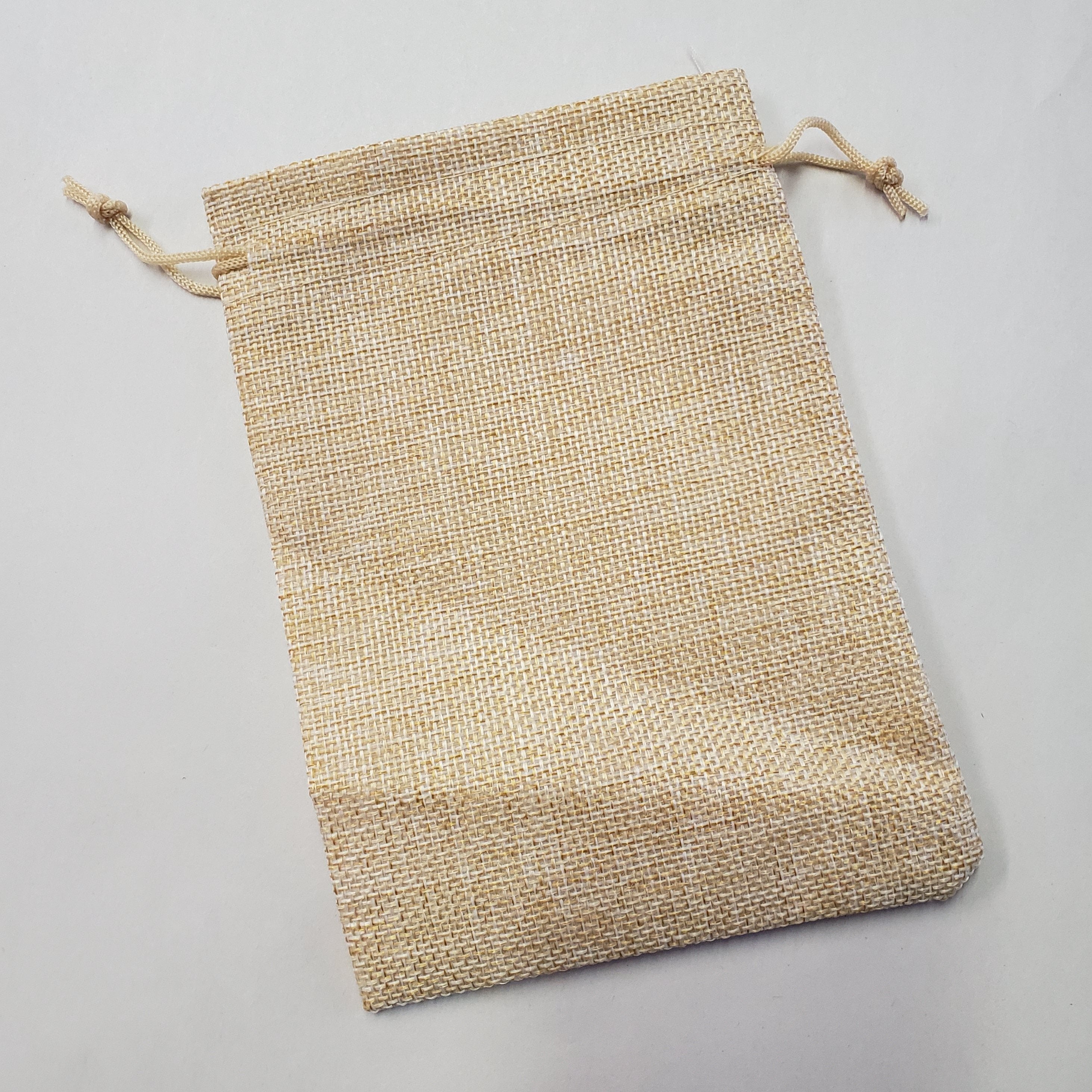 Faux Jute Bags - 5 x 7 " Beige 12 Pack-Design Blanks