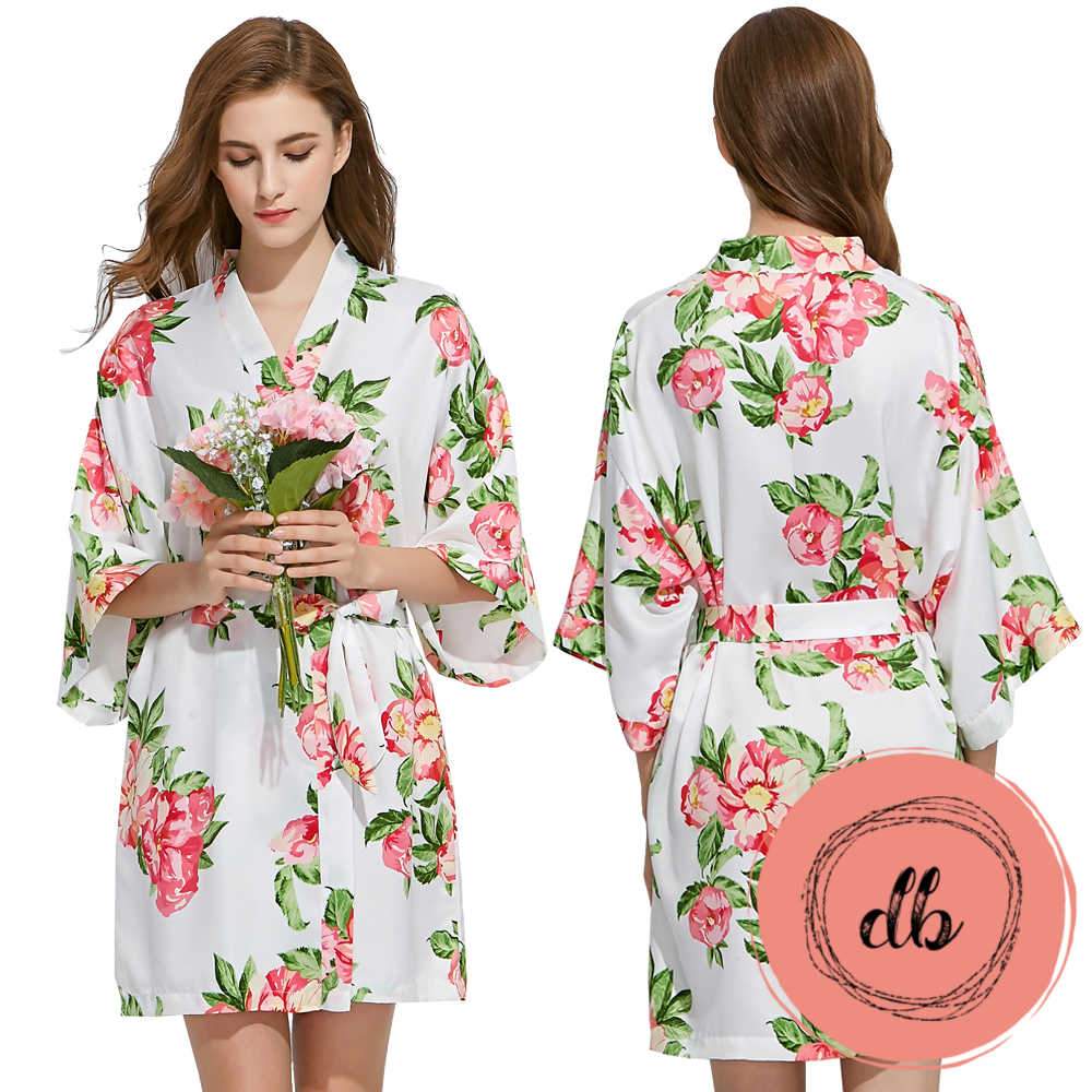 Floral Satin Robes 3026 White – Design Blanks