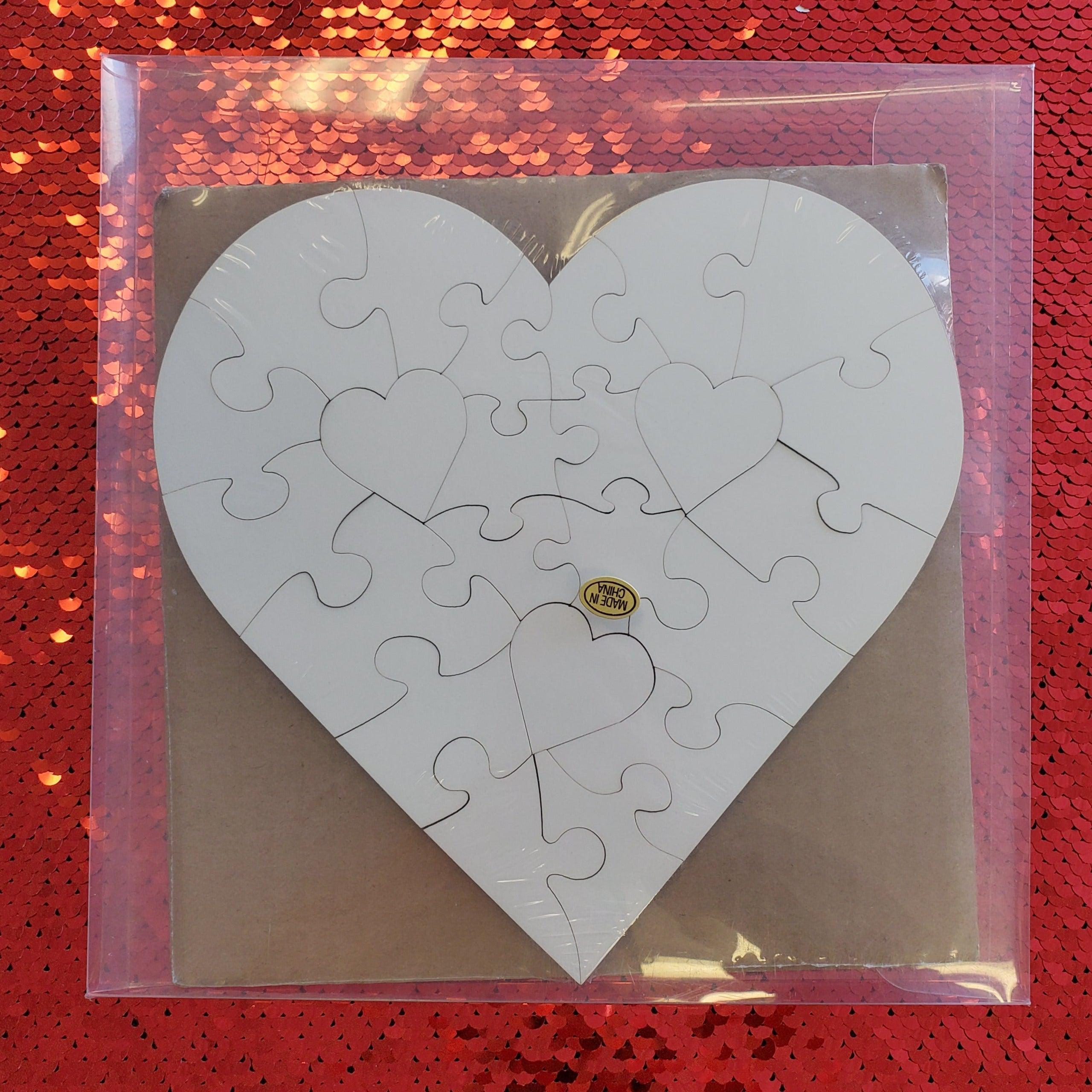 Heart-Shaped Sublimation Jigsaw Puzzle - Hardboard-Design Blanks