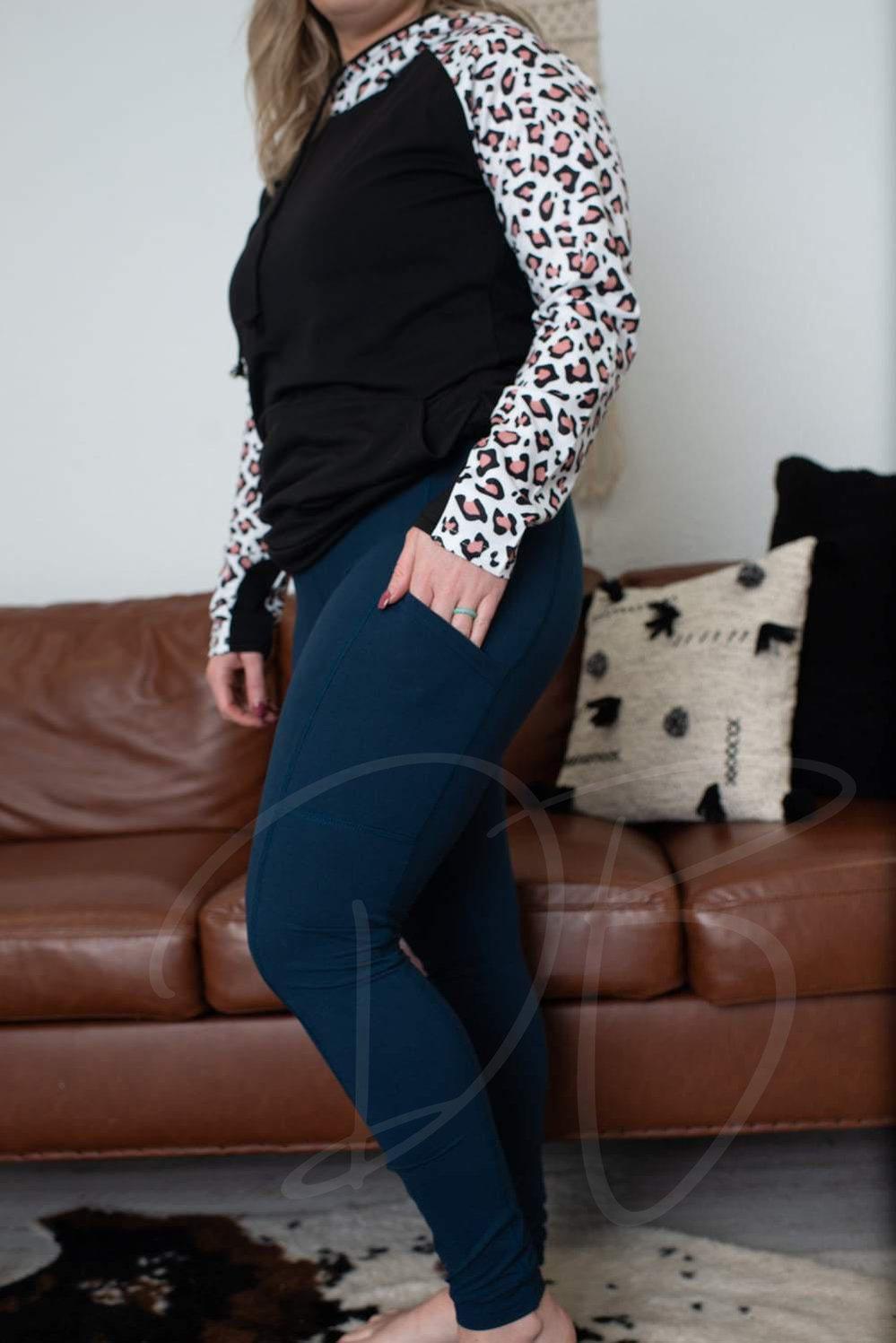 Ladies Pocket Leggings - reg - plus - plus/plus sizes!-Design Blanks