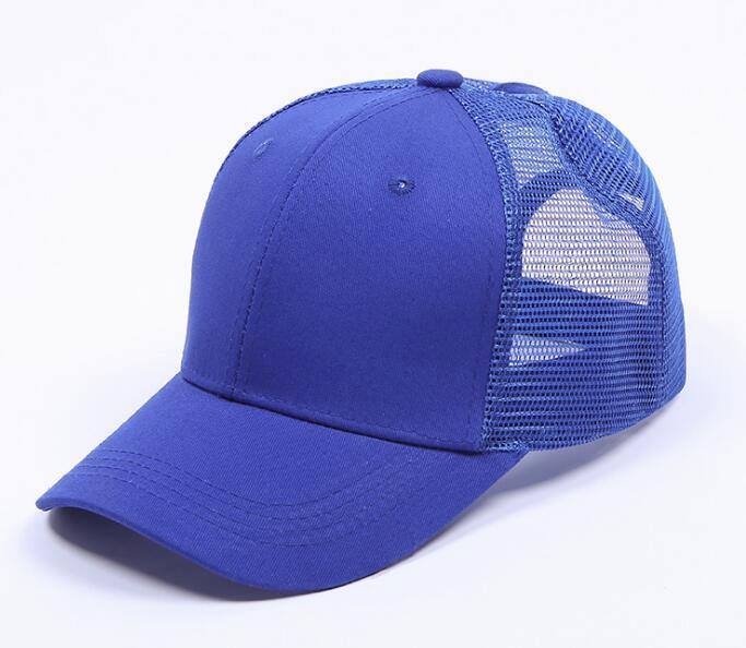 Ponytail Baseball Hat - Royal Blue-Design Blanks
