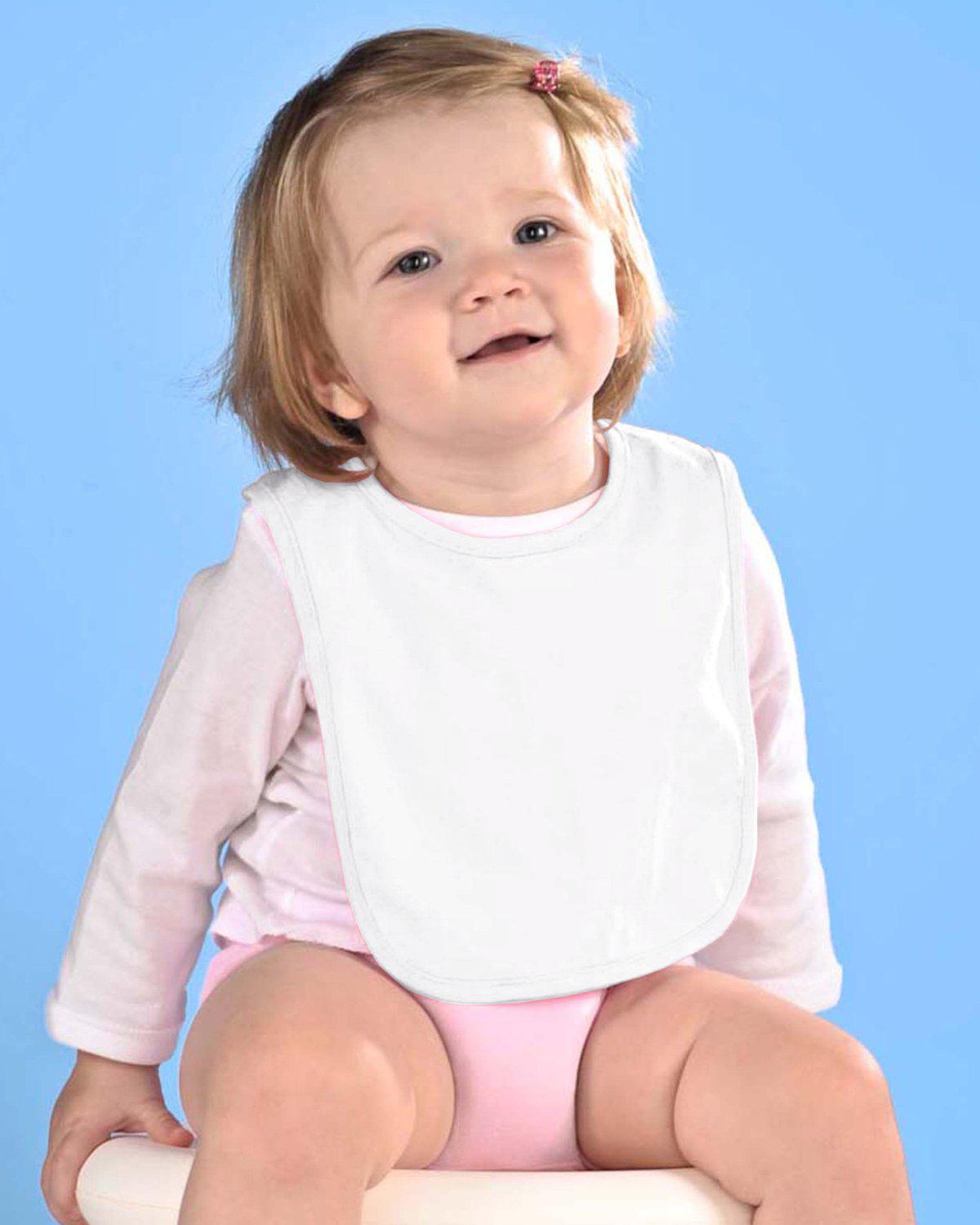 WHITE 100% Cotton Baby Bibs-Design Blanks