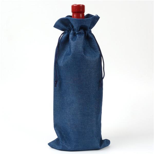 Wine Bags - Dark Blue-Design Blanks