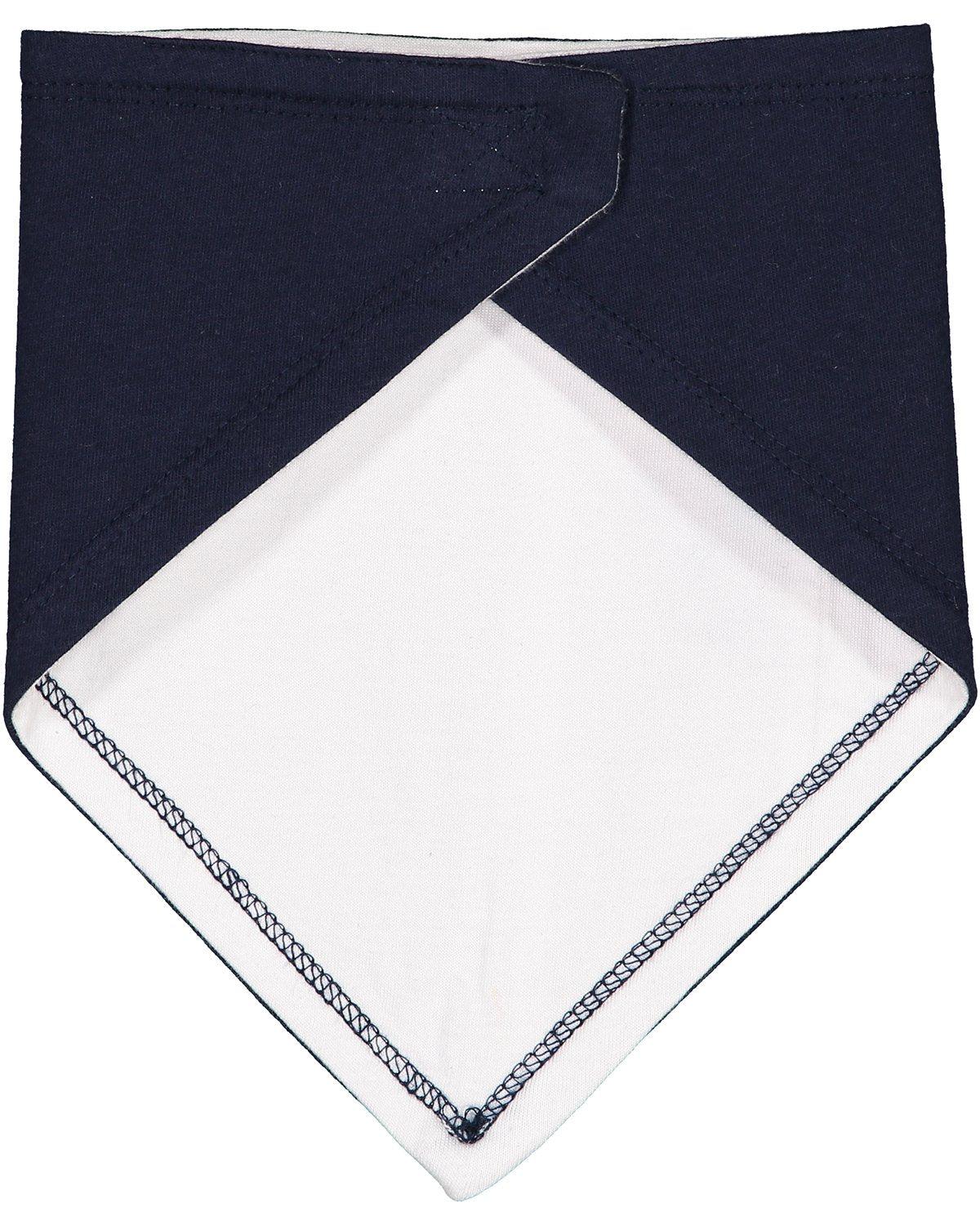 Navy/White - 100% Cotton Bandana Baby Bibs-Design Blanks