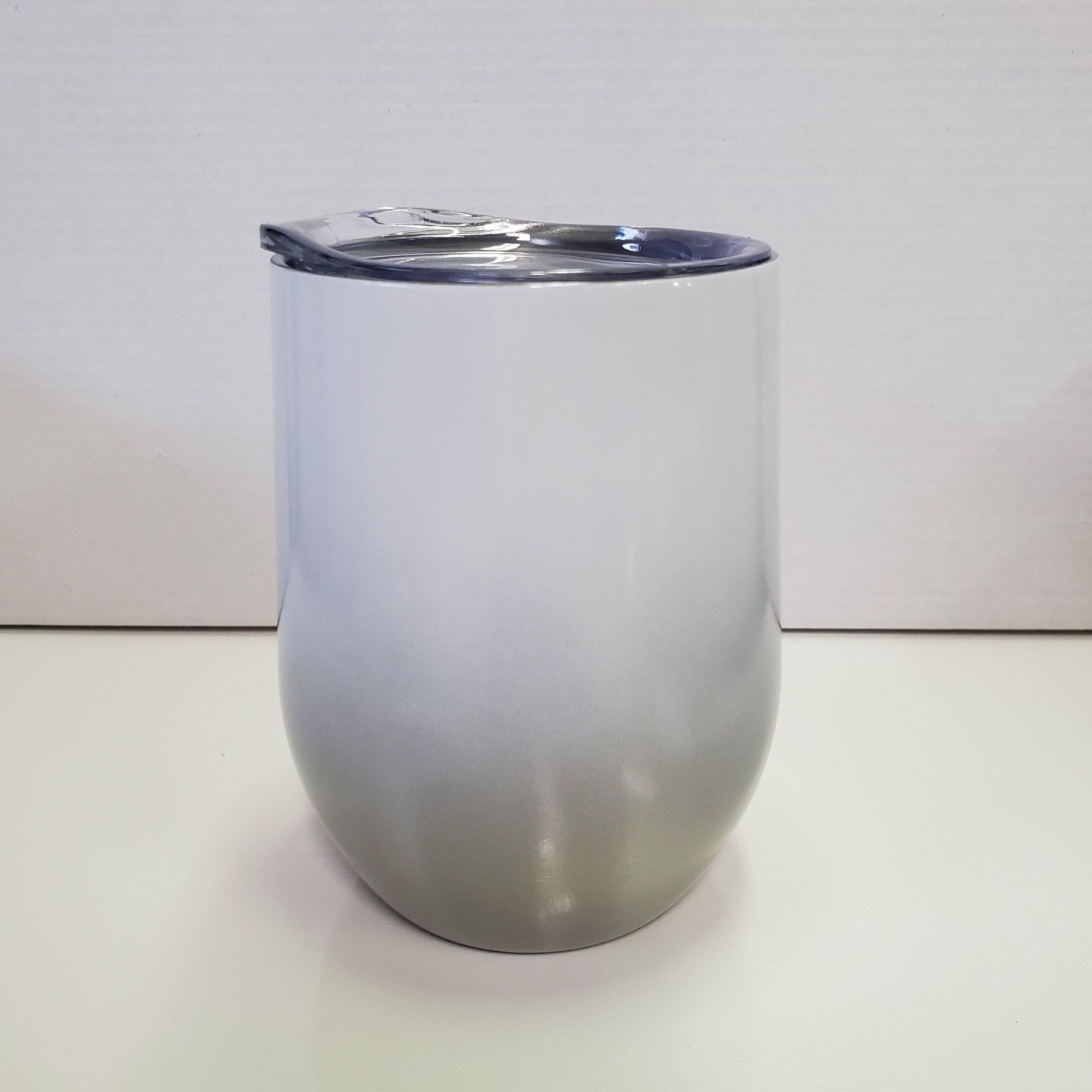 12oz Stainless WINE Tumbler - OMBRE 4 White/Silver-Design Blanks