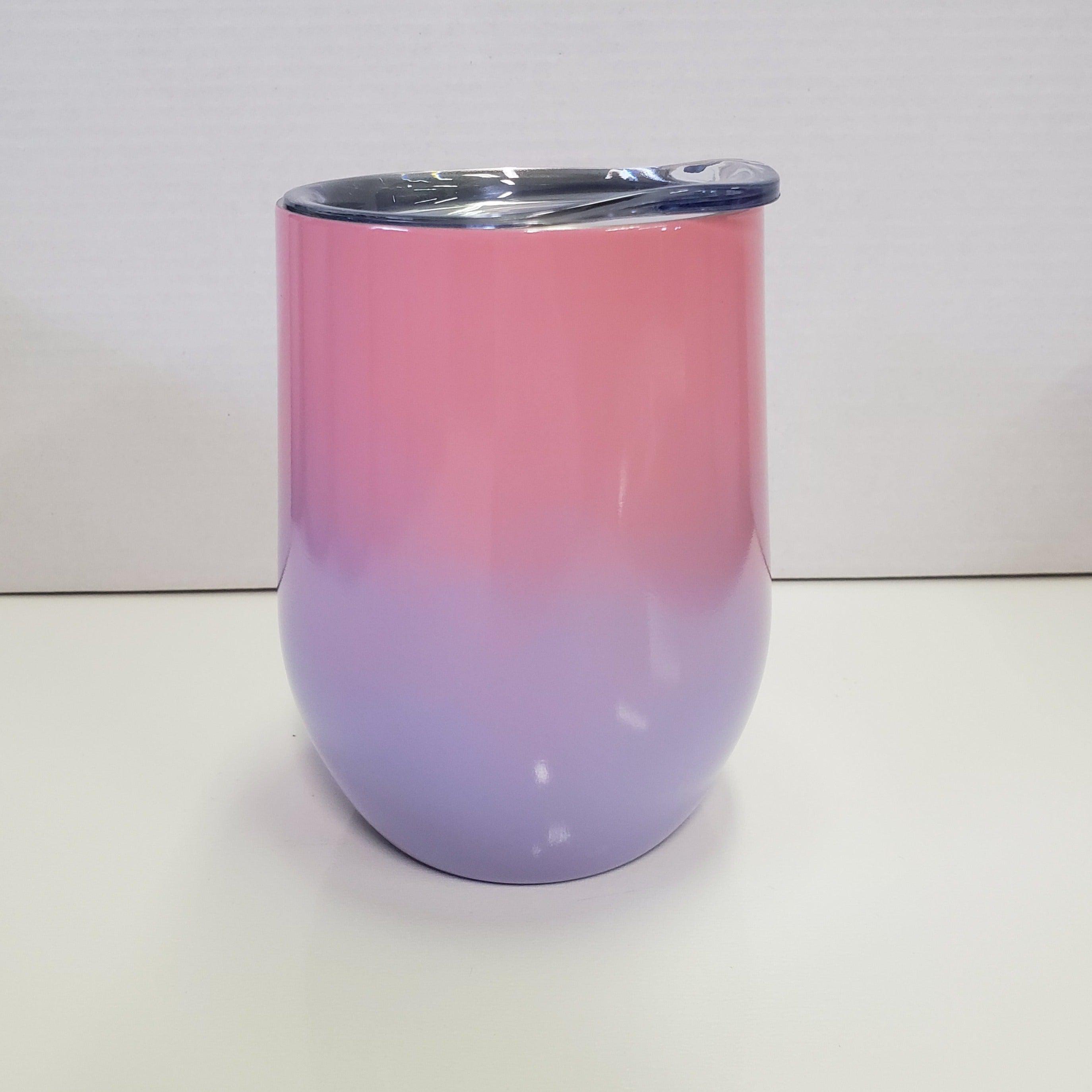 12oz Stainless WINE Tumbler - OMBRE 5 Pink/Purple-Design Blanks