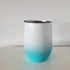 12oz Stainless WINE Tumbler - OMBRE 7 White/Teal-Design Blanks