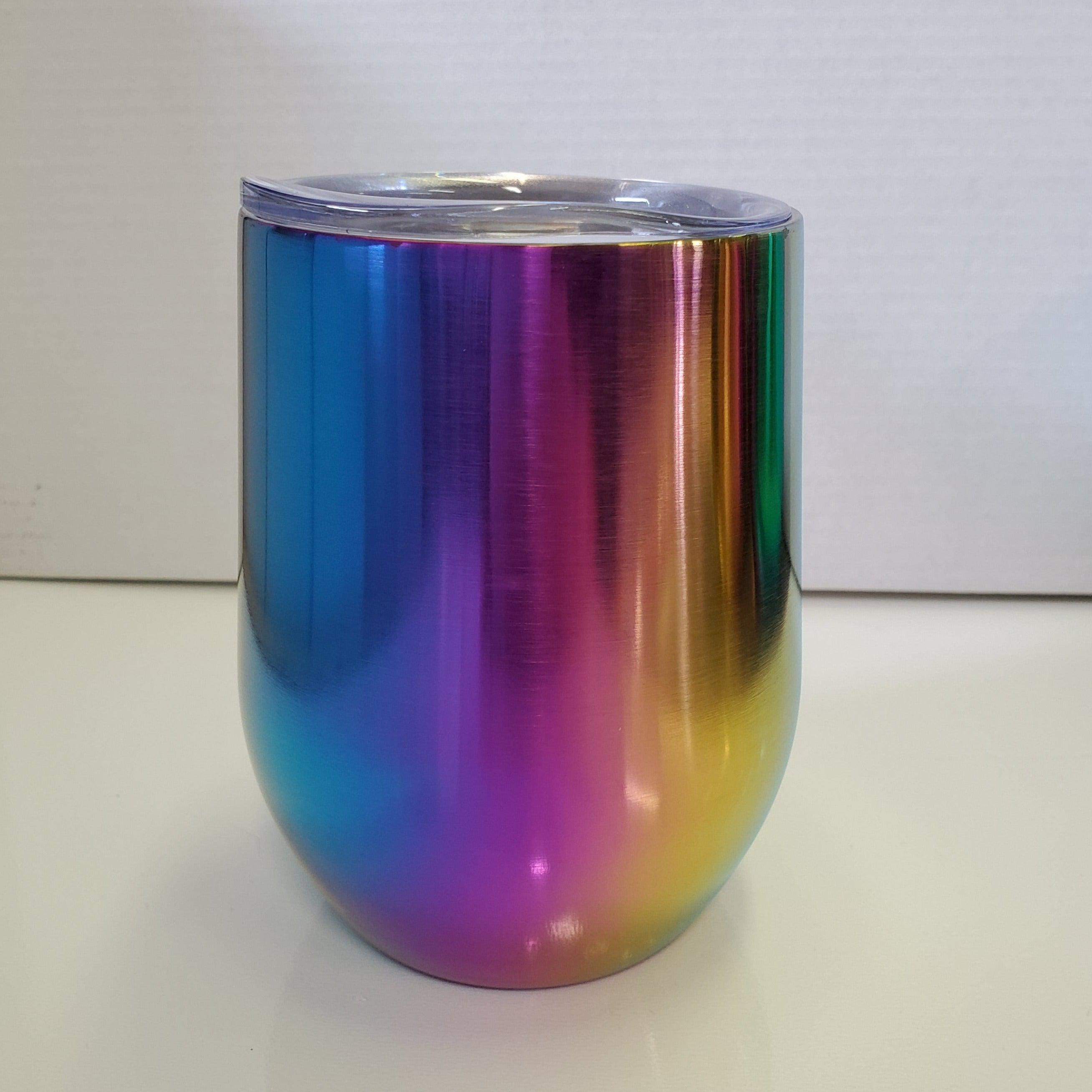 12oz Stainless WINE Tumbler - Rainbow (Z)-Design Blanks