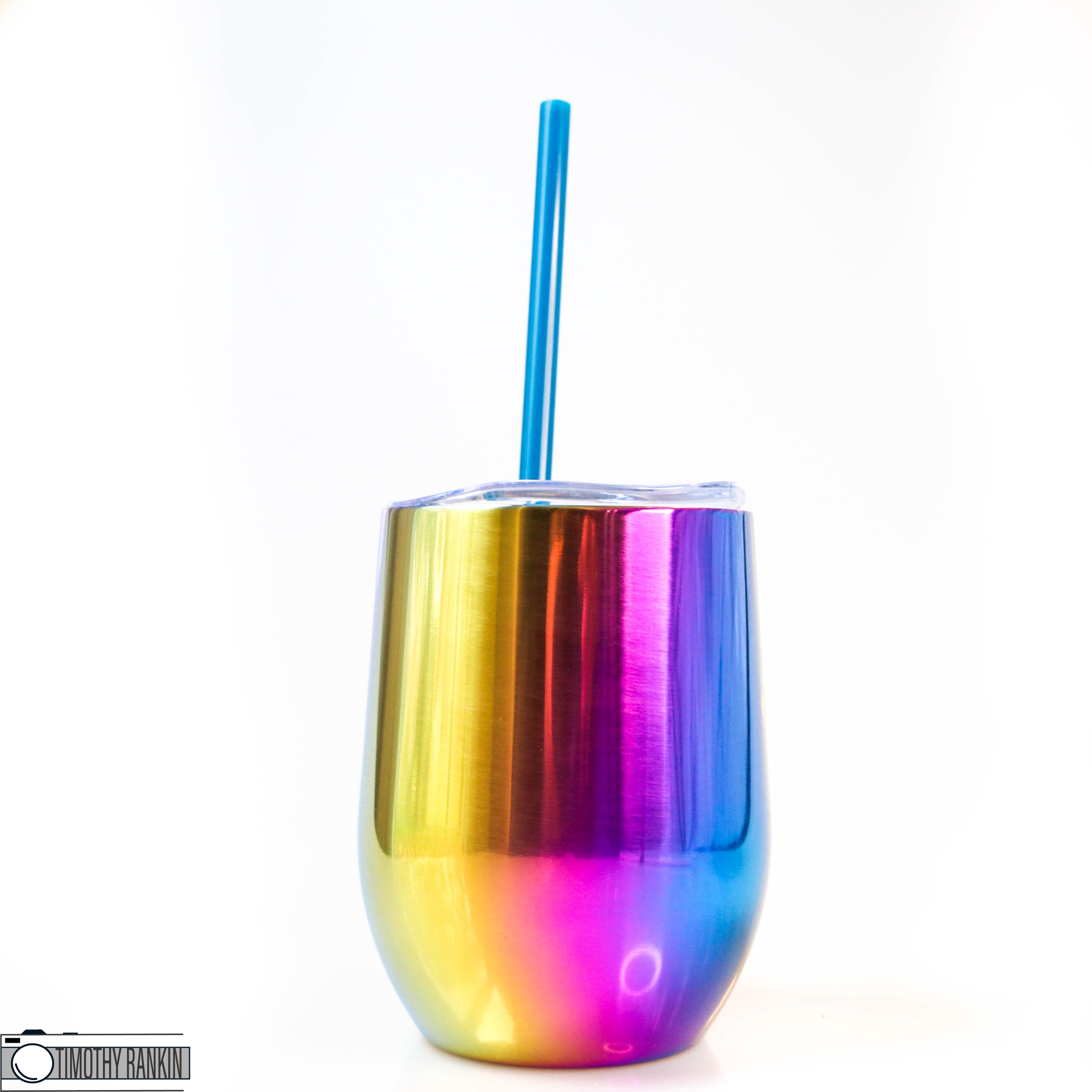12oz Stainless WINE Tumbler - Rainbow (Z)-Design Blanks