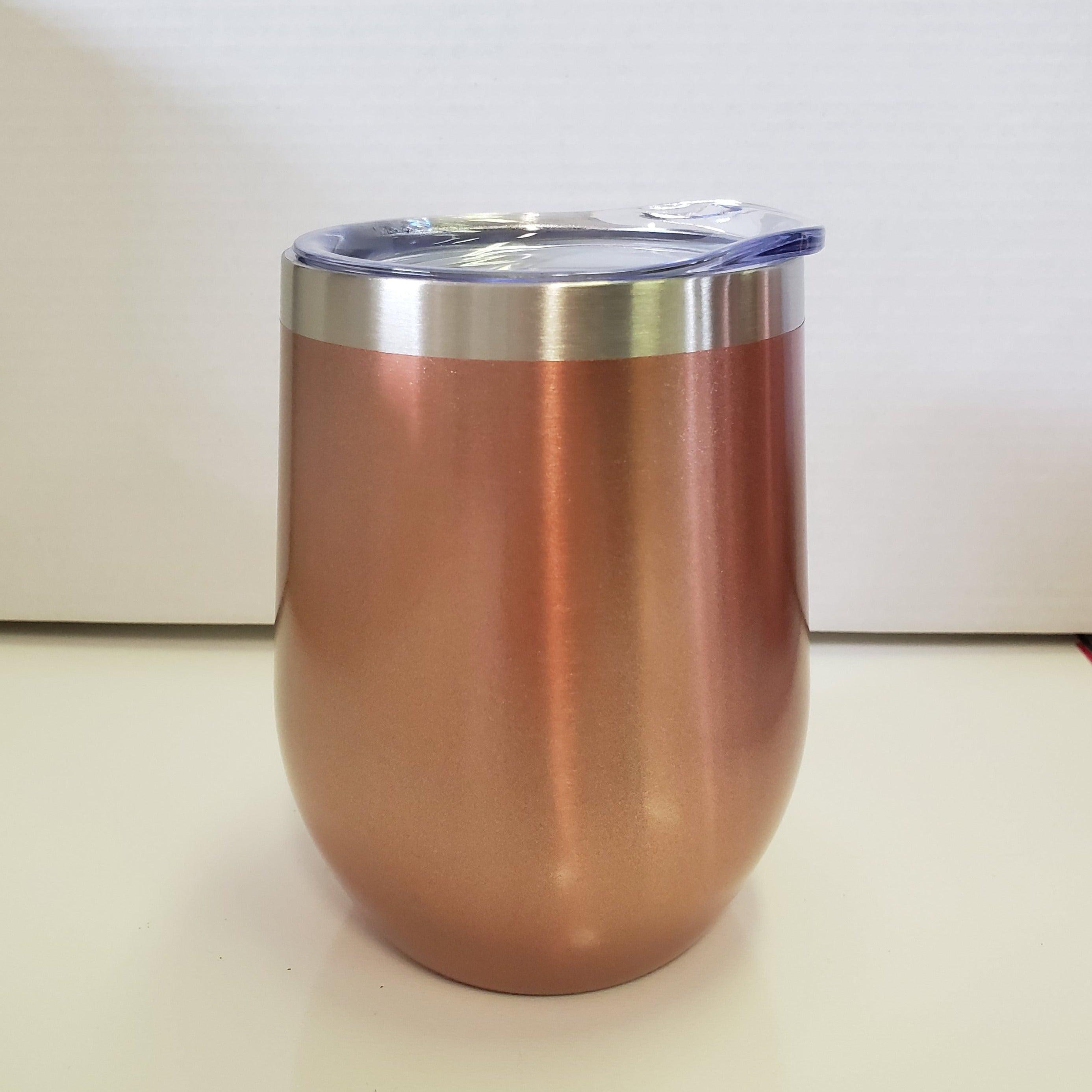 12oz Stainless WINE Tumbler - Rose Gold (Y)-Design Blanks