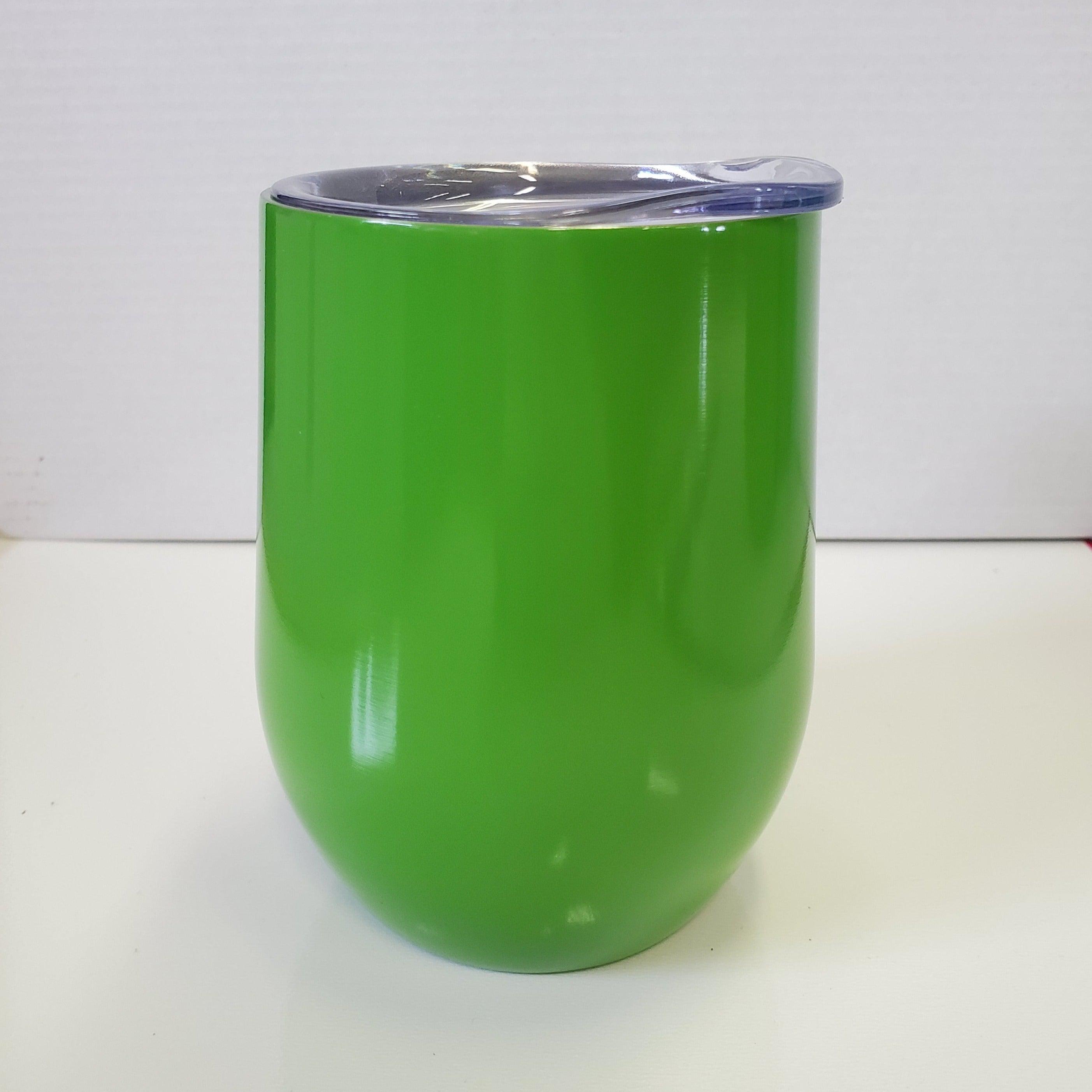 12oz Stainless WINE Tumbler - Tractor Green (H)-Design Blanks