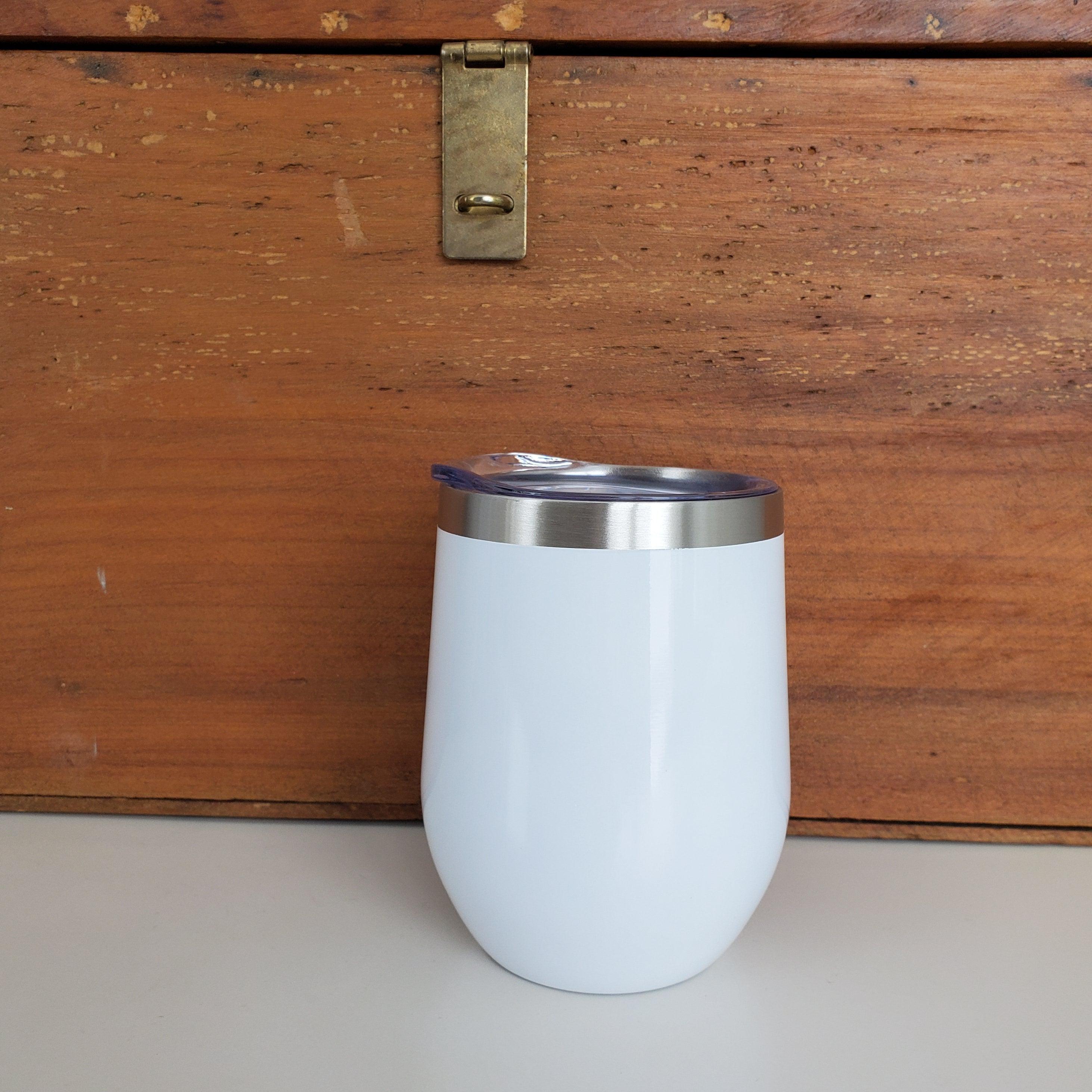 12oz Stainless WINE Tumbler - White (P)-Design Blanks