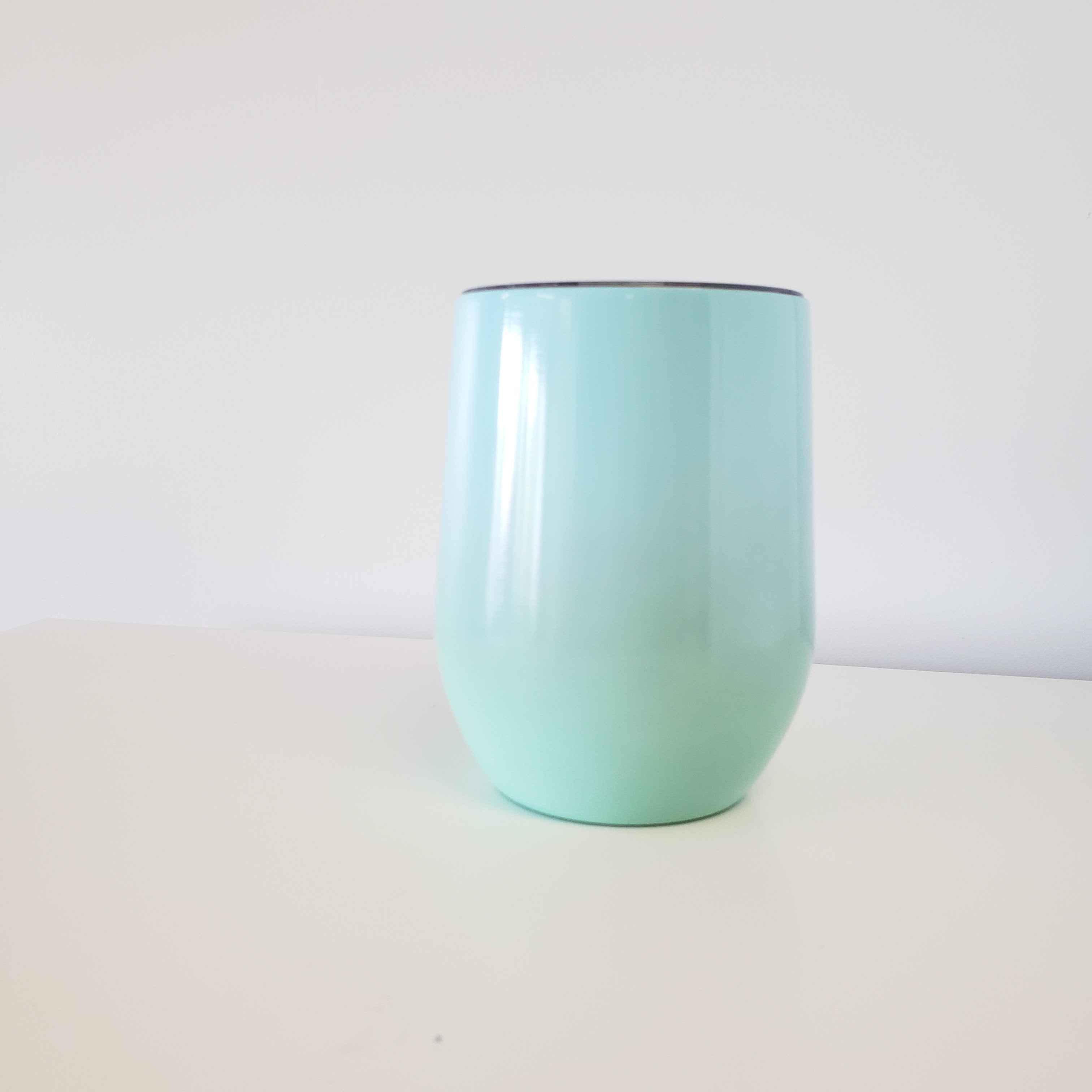 12oz Stainless WINE Tumbler - OMBRE 8 Blue/Green-Design Blanks