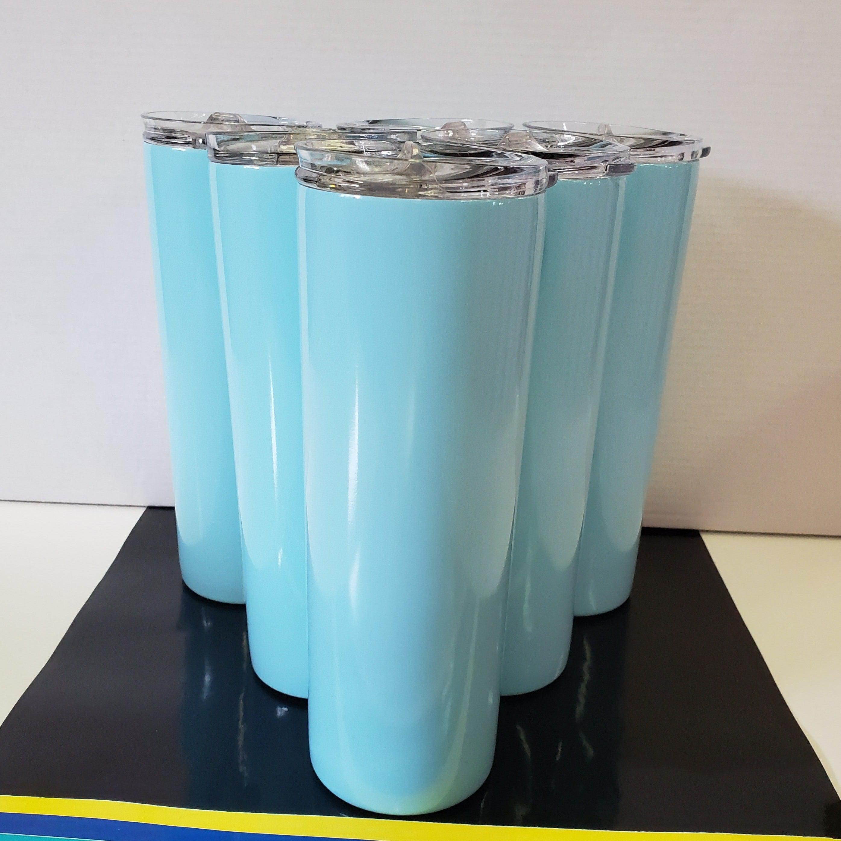 20oz SKINNY Tumbler - Light Blue-Design Blanks