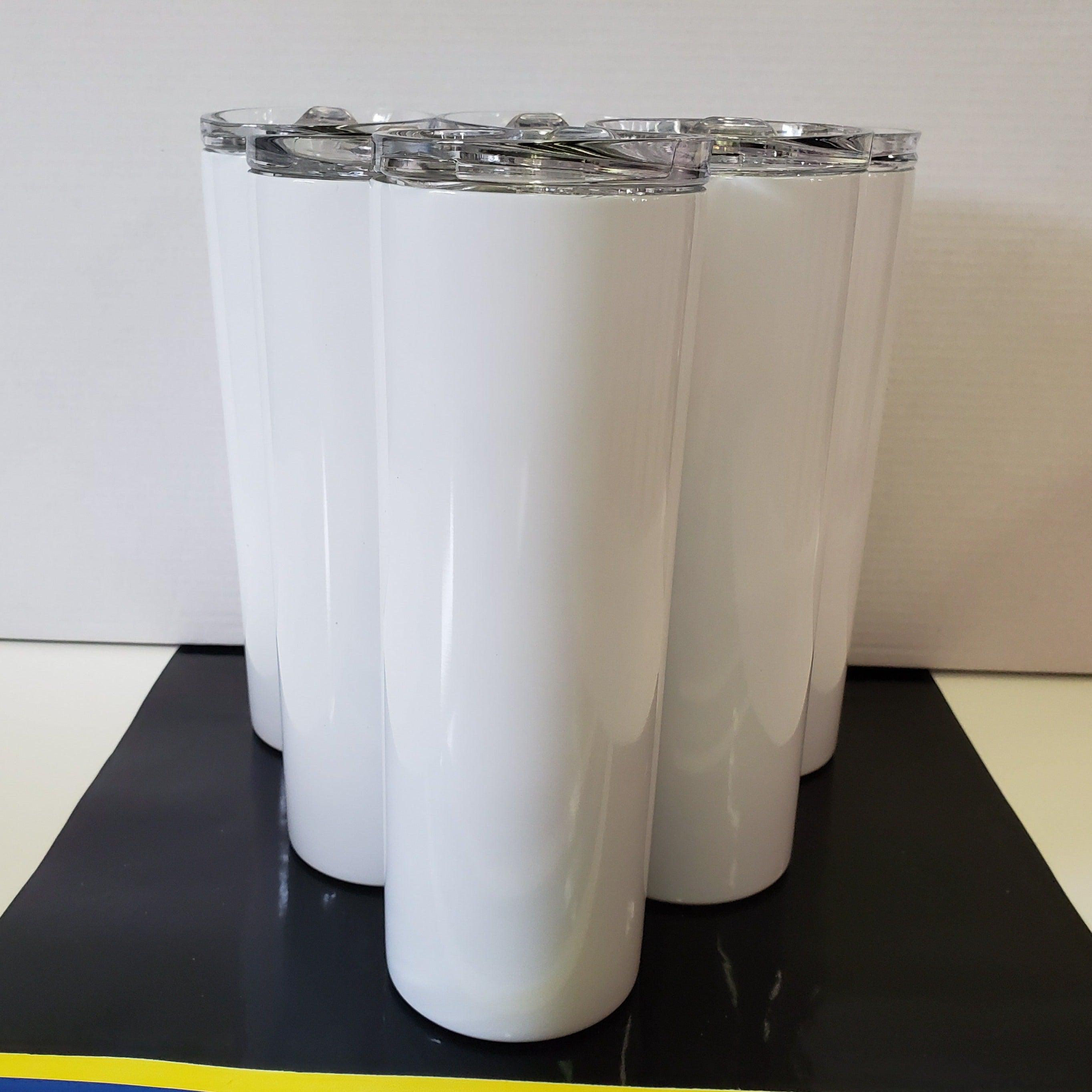 20oz SKINNY Tumbler - White-Design Blanks