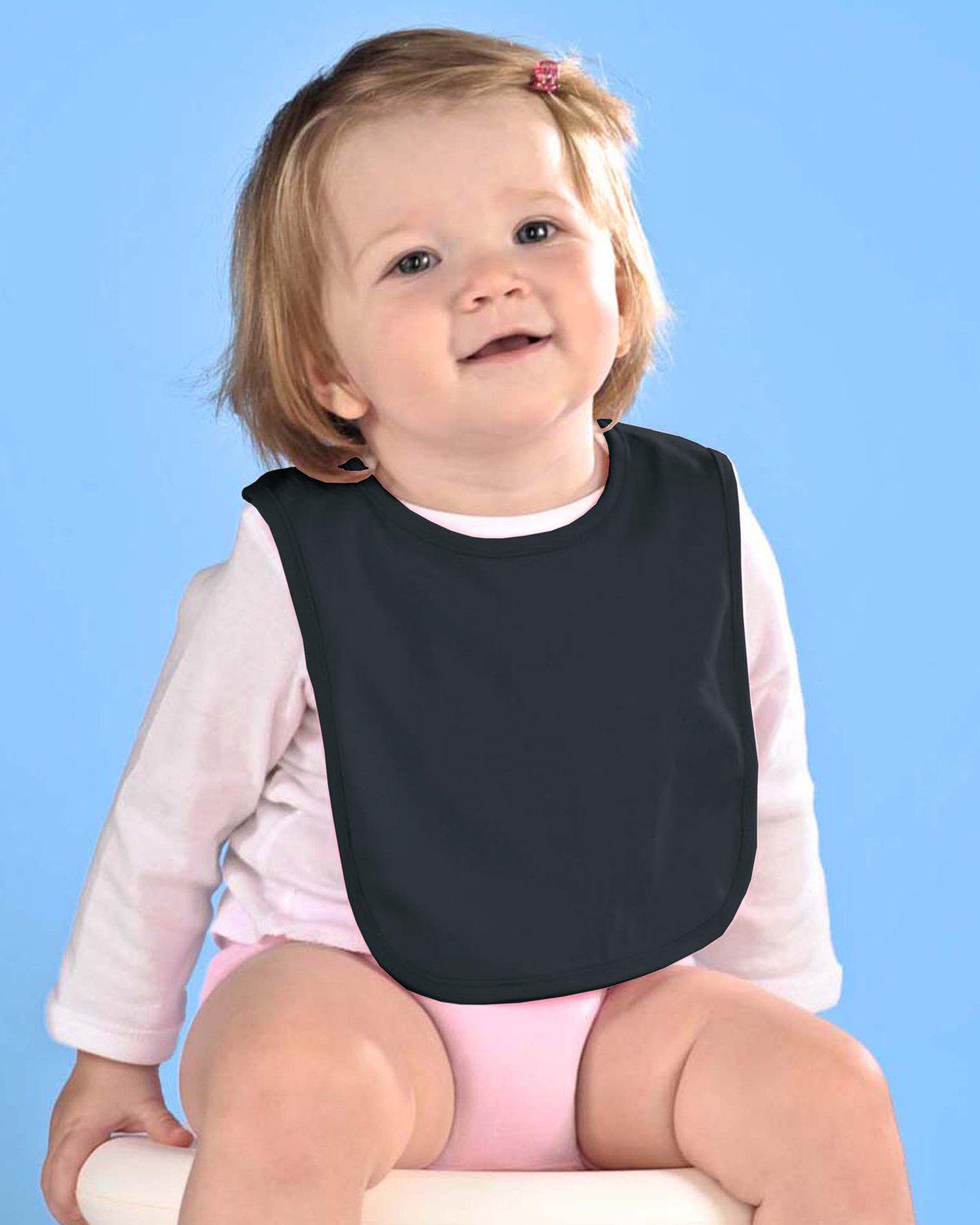 BLACK 100% Cotton Baby Bibs-Design Blanks