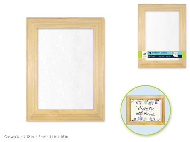 Beveled Wood Frame Mounted Canvas Panel: 11 x 15 Inches-Design Blanks