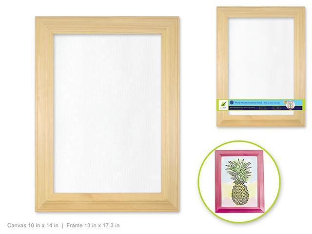 Beveled Wood Frame Mounted Canvas Panel: 13 x 17.3 Inches-Design Blanks