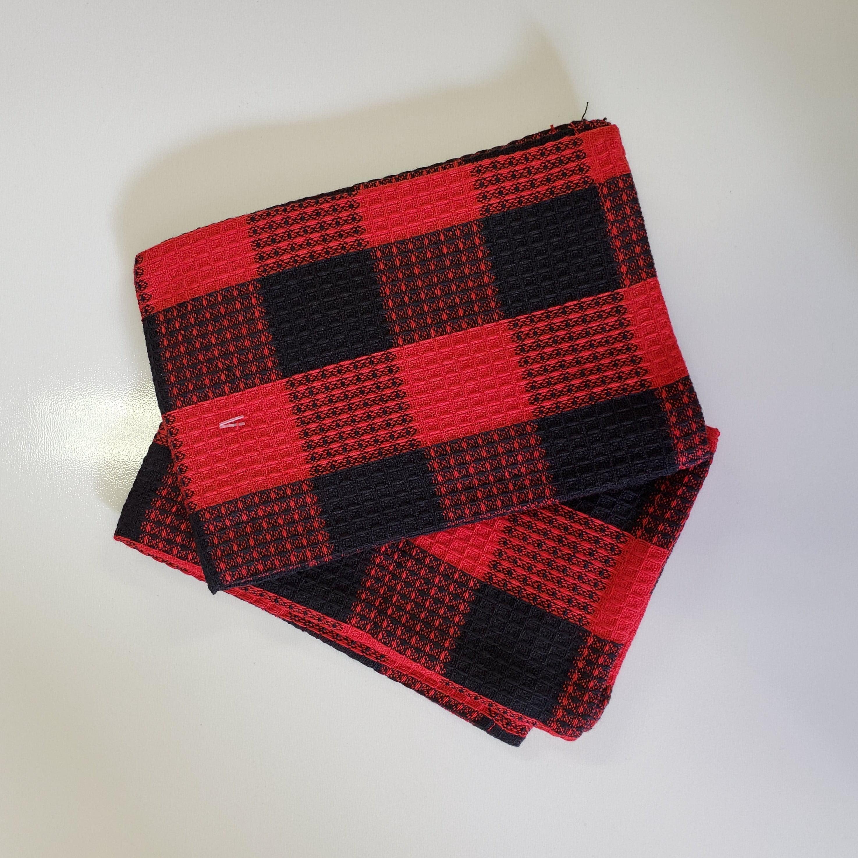 Buffalo Plaid Dishcloths 100% Cotton Red/Black - 2pcs-Design Blanks