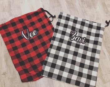 Buffalo Plaid Santa Sack - RED-Design Blanks