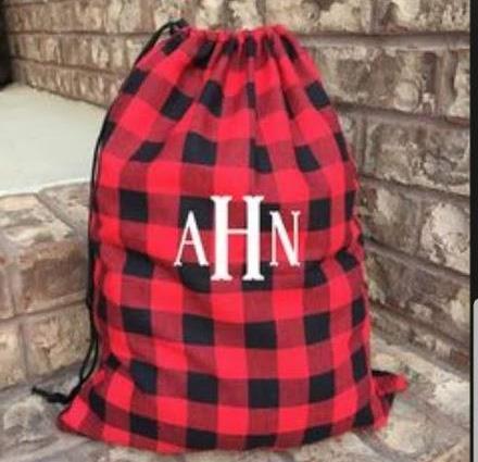 Buffalo Plaid Santa Sack - RED-Design Blanks