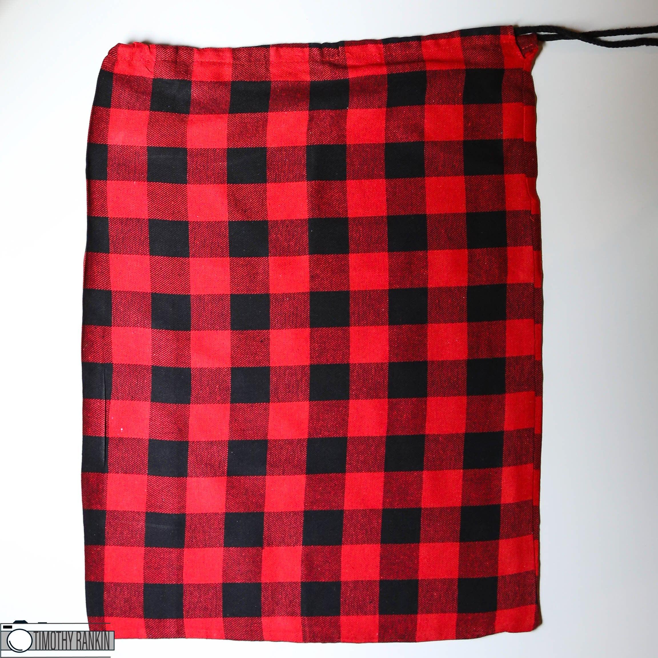 Buffalo Plaid Santa Sack - RED-Design Blanks