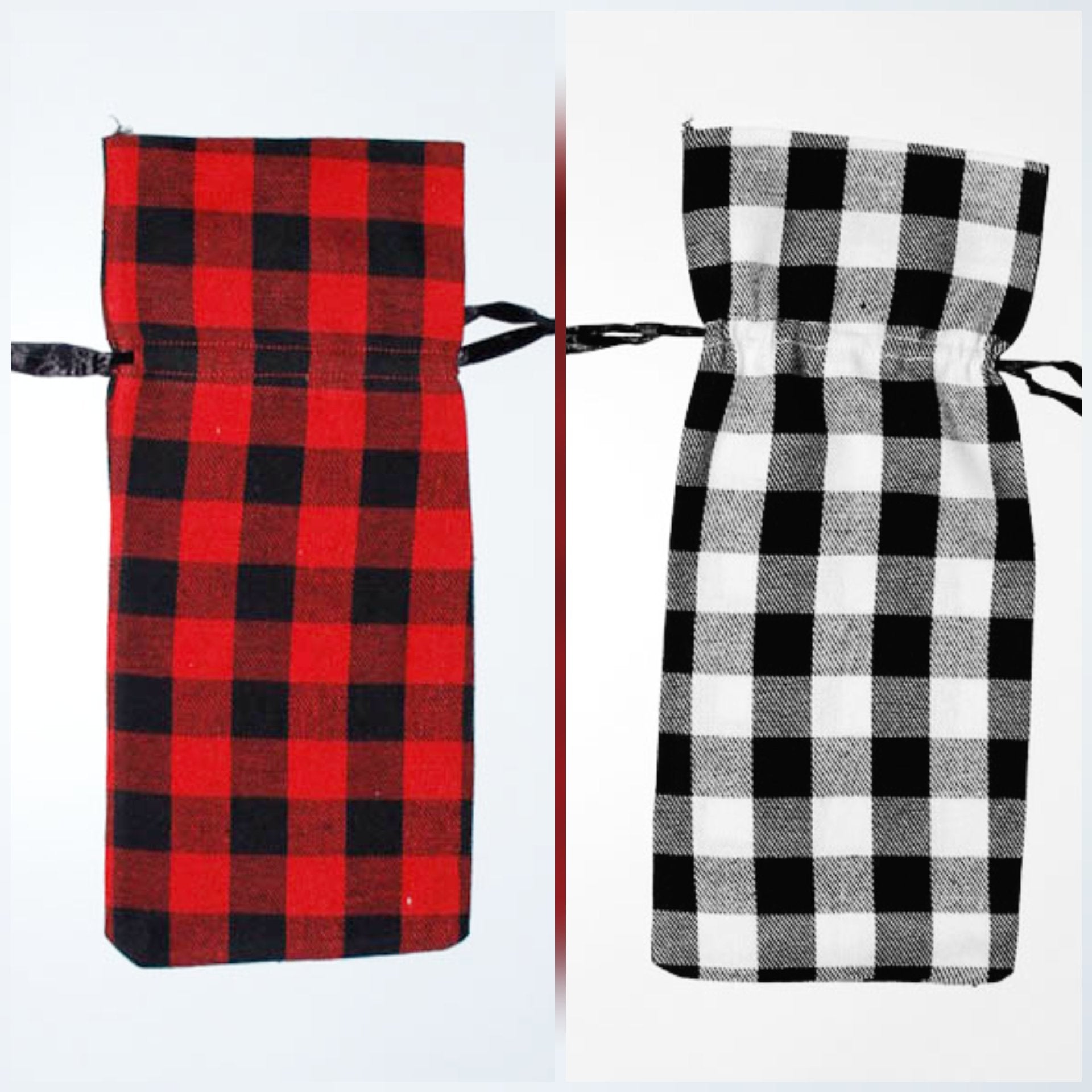 Buffalo Plaid Wine Bag-Design Blanks