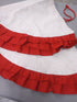 Burlap with Red Ruffle Sublimation Tree Skirt-Design Blanks
