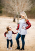 CHILDREN'S Buffalo Plaid Raglan Sleeve Shirts - RED Sleeve LIGHT GREY Body-Design Blanks