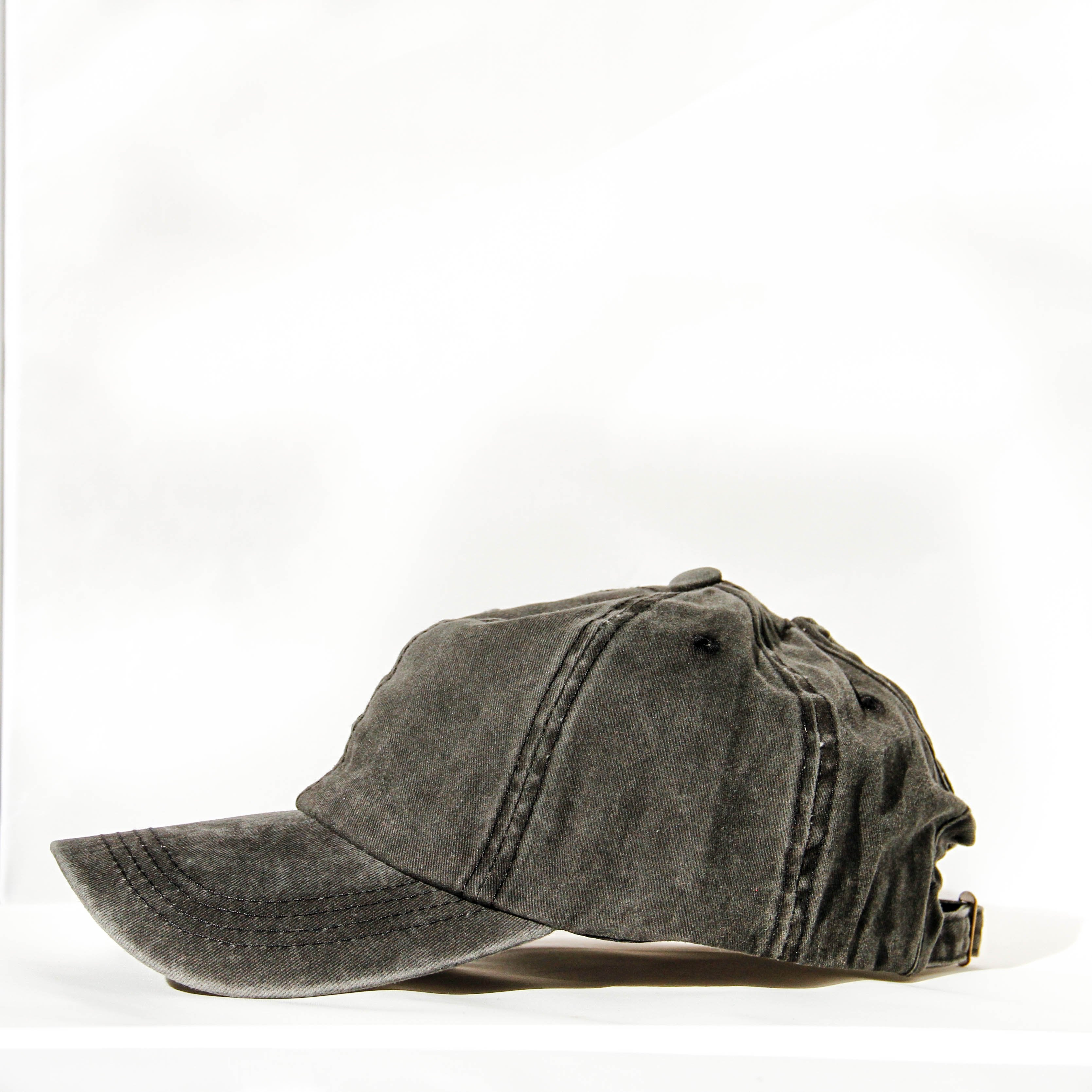 DENIM Baseball Ponytail Hat - Black-Design Blanks