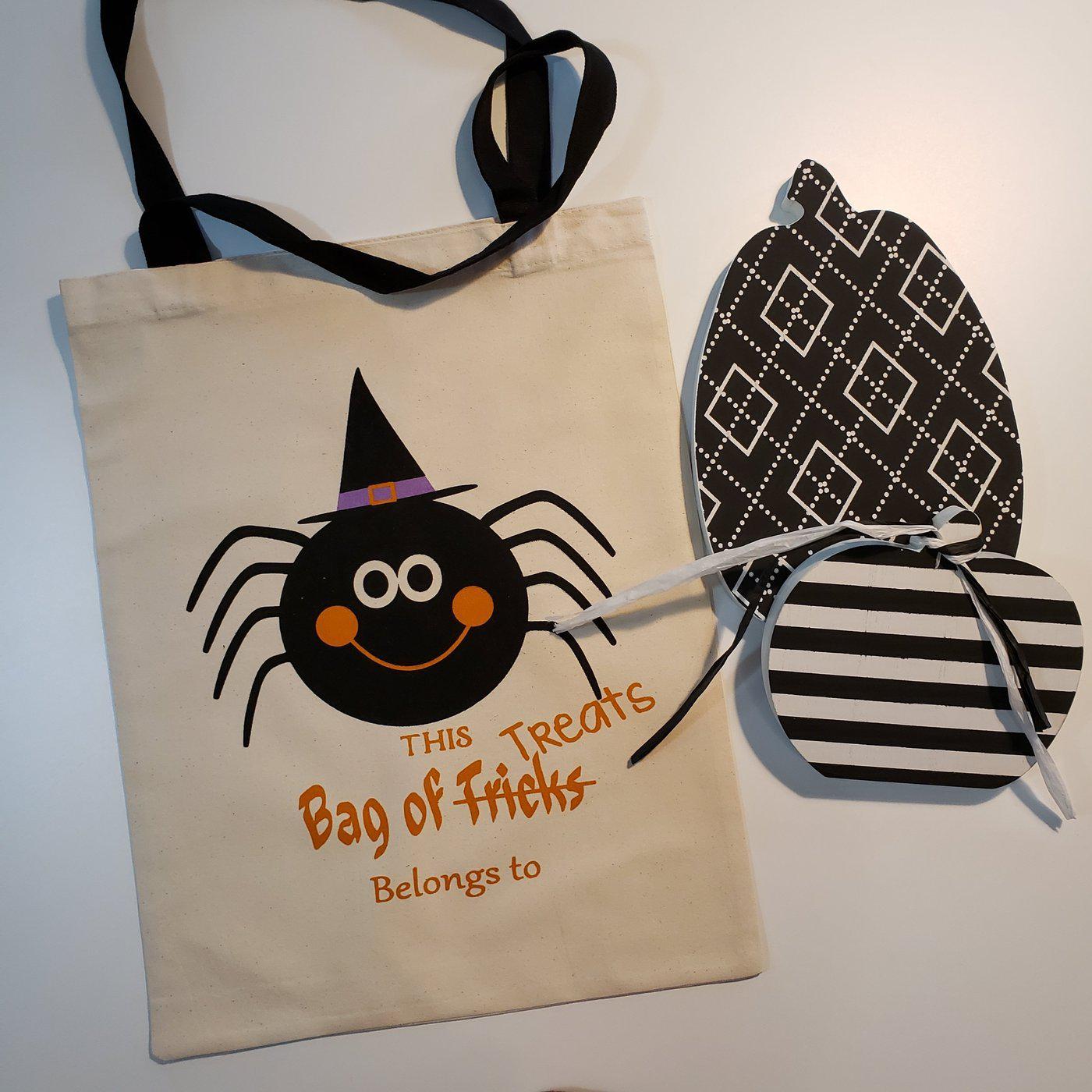 E-1 Spider - Halloween Trick or Treat Tote with Handle-Design Blanks
