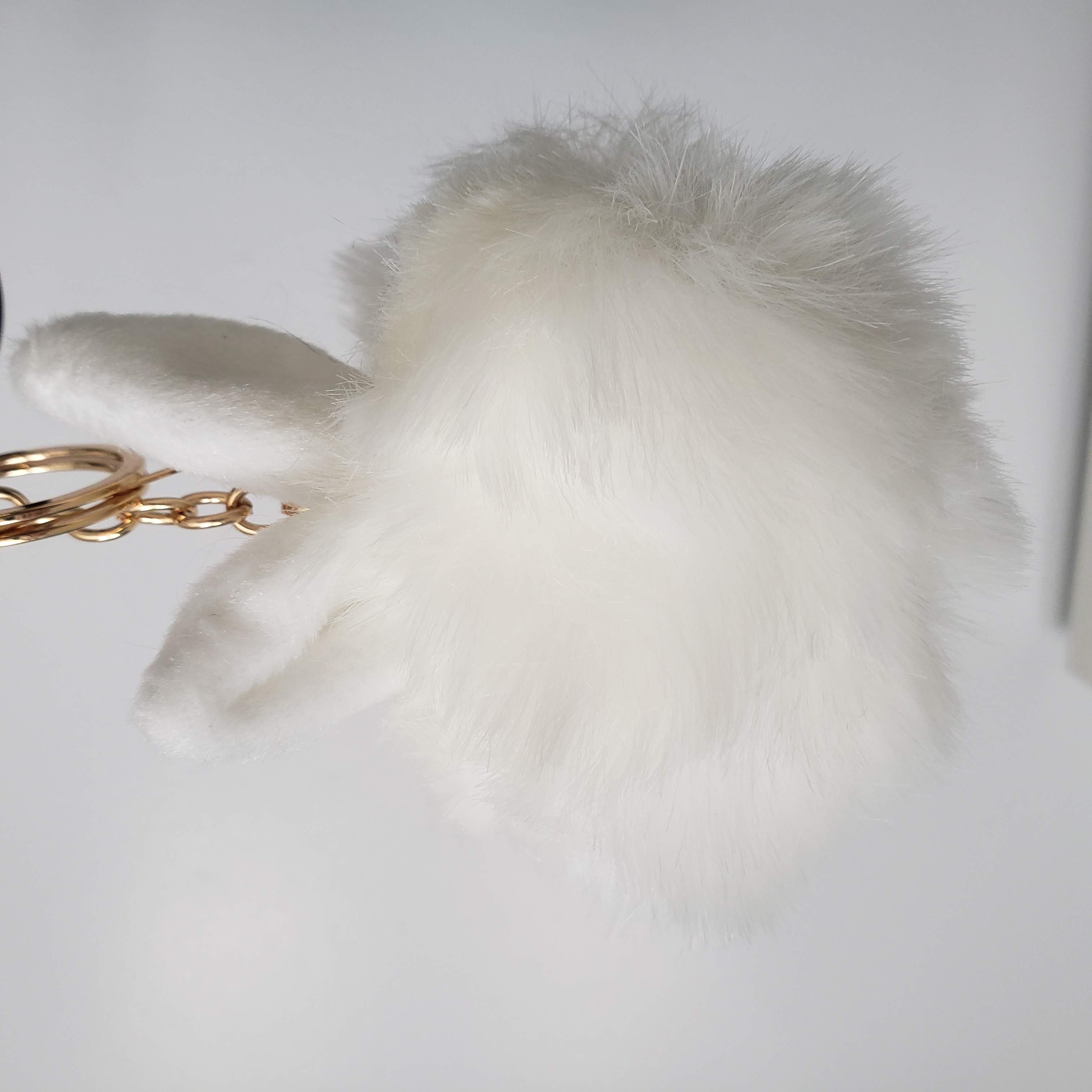 Faux Fur EASTER BUNNY Keychain Pom Pom-Design Blanks