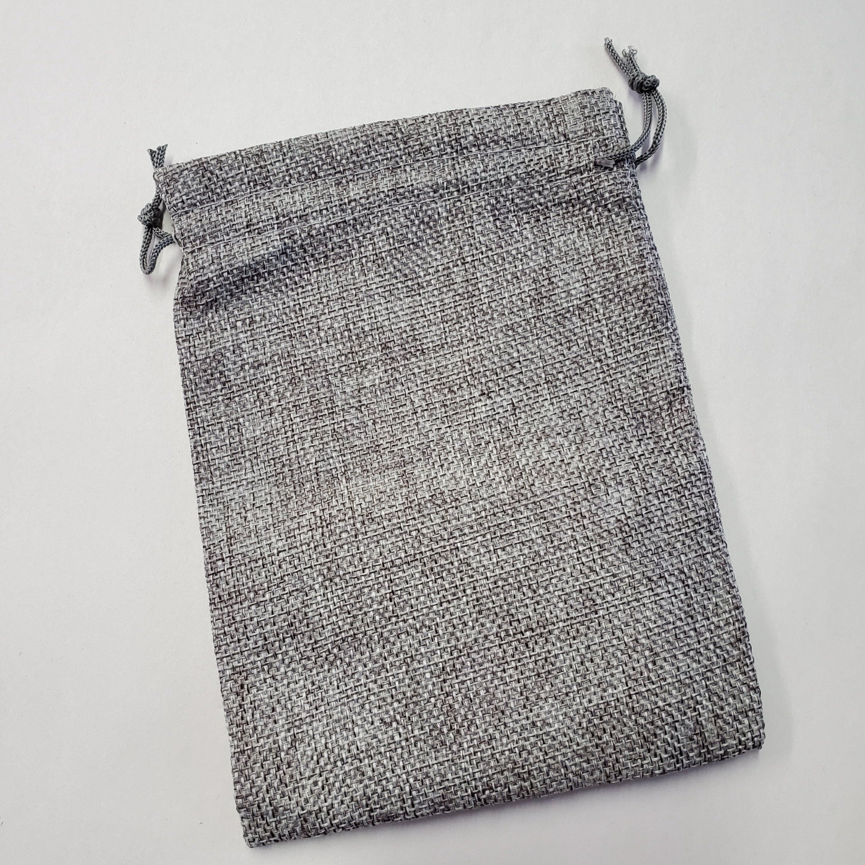 Faux Jute Bags - 5 x 7 " Grey 12 Pack-Design Blanks