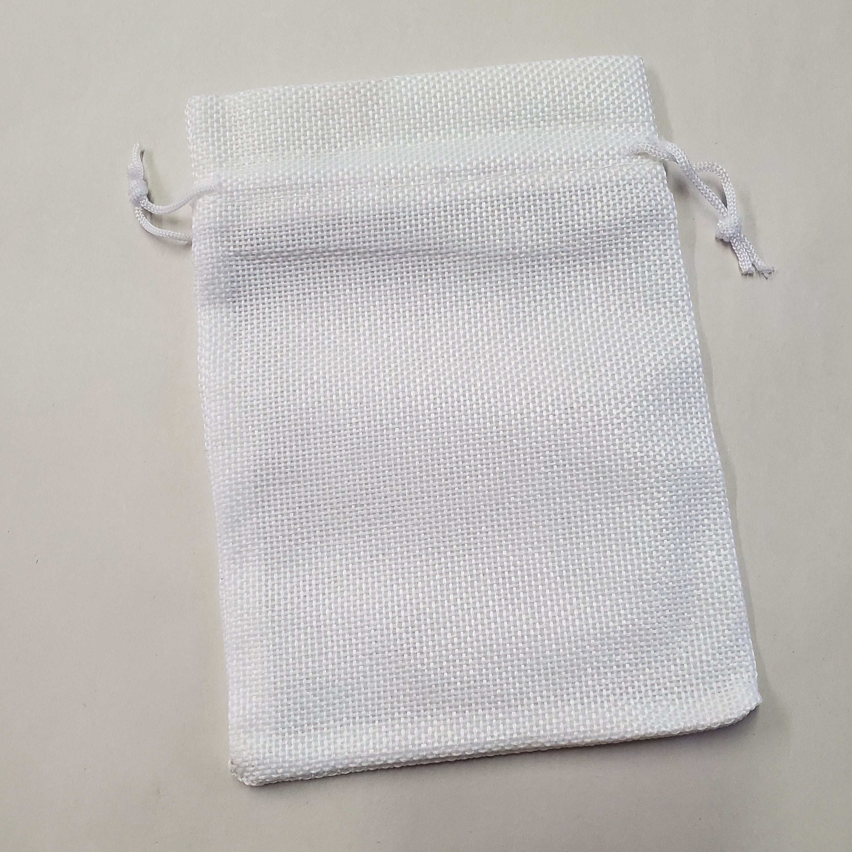 Faux Jute Bags - 5 x 7 " White 12 Pack-Design Blanks