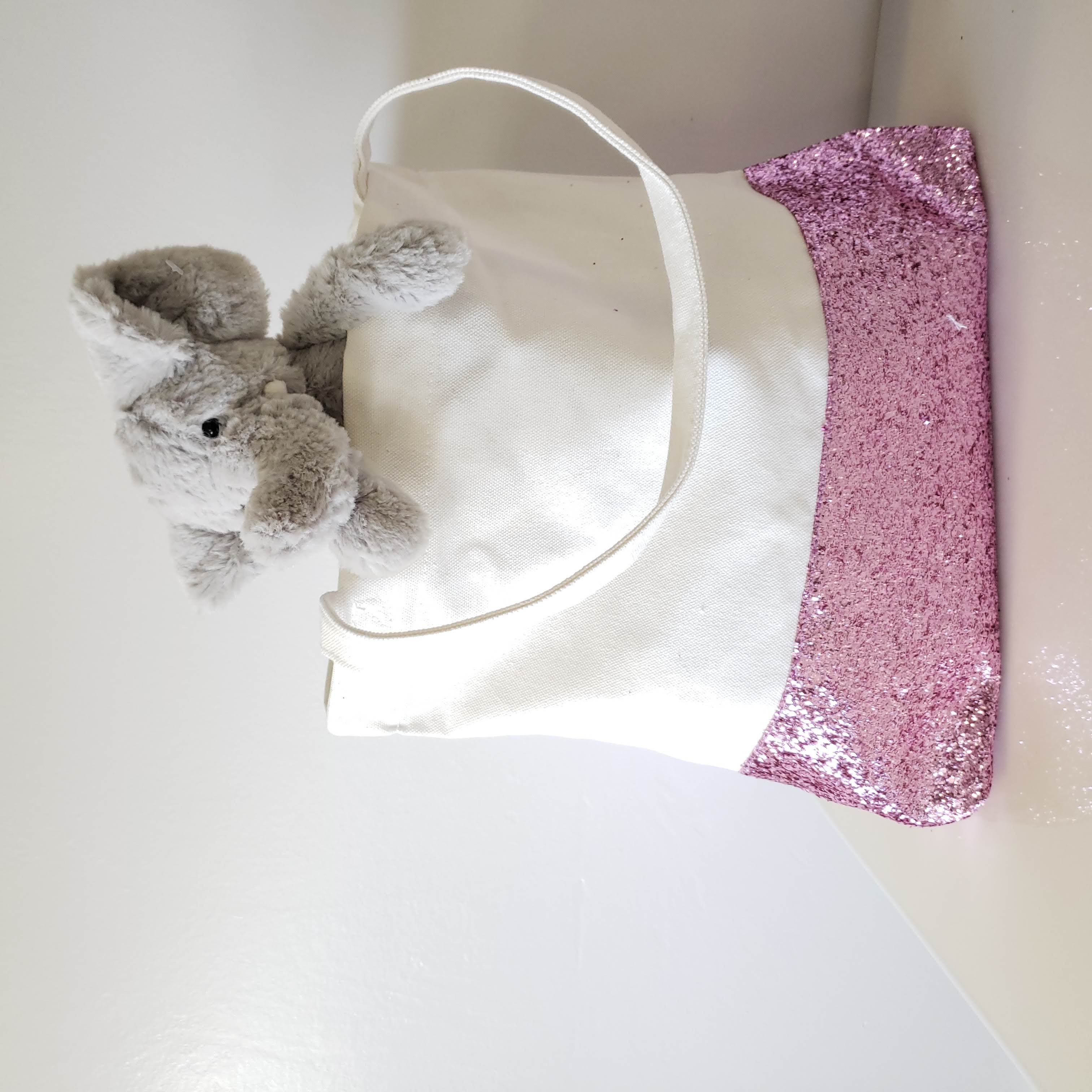 Glitter Bottom Cotton Tote - Pinky-Design Blanks