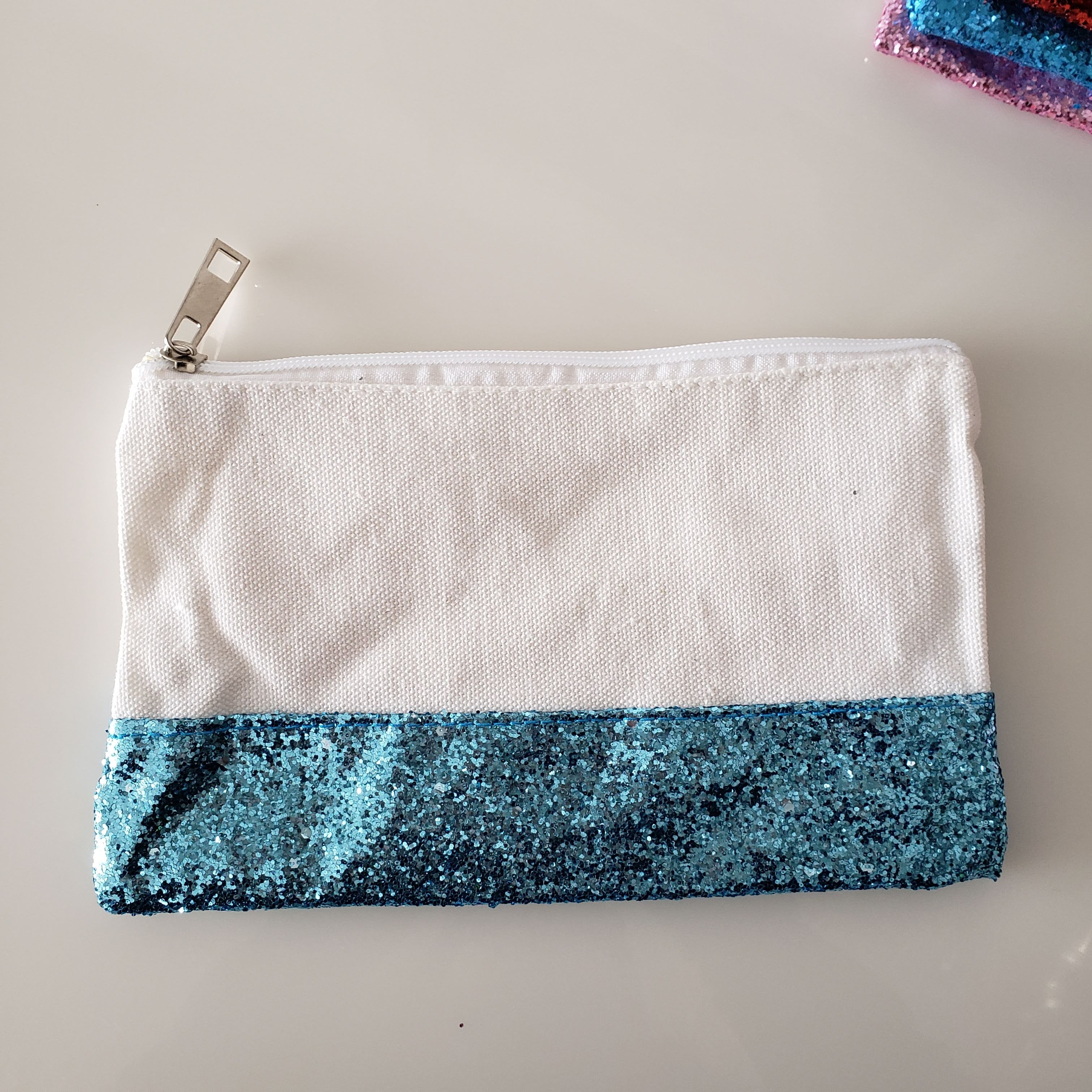 Glitter Bottom Small Zipper Bag