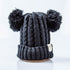 KIDS DOUBLE POM Toque - Black-Design Blanks