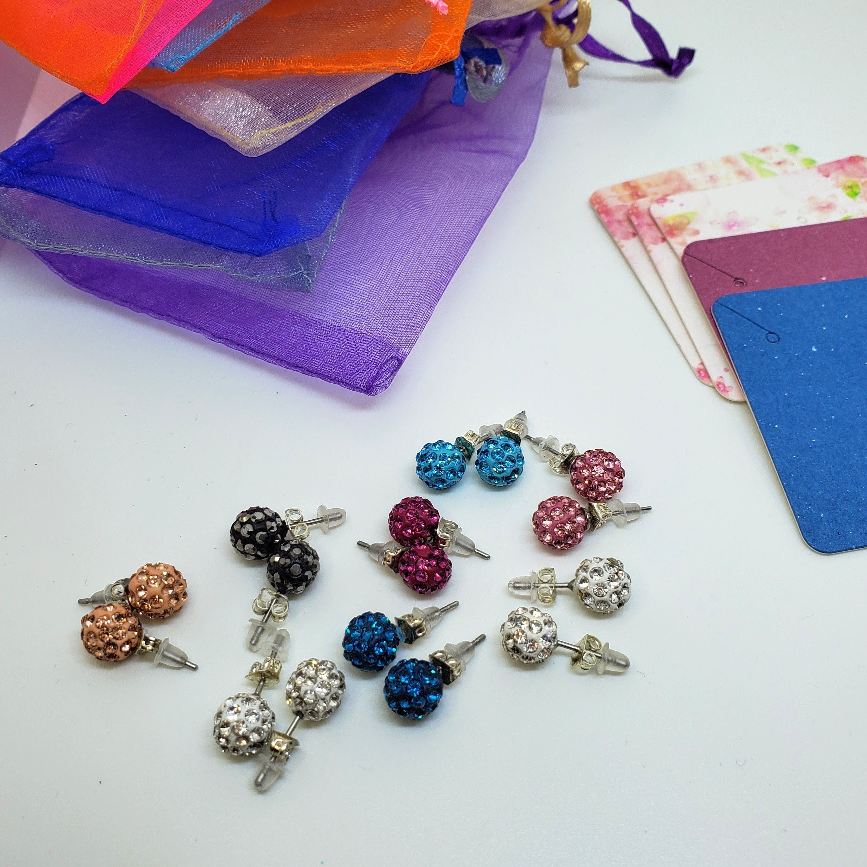 Mystery Bundle of Glitter Ball Earrings (8pr)-Design Blanks