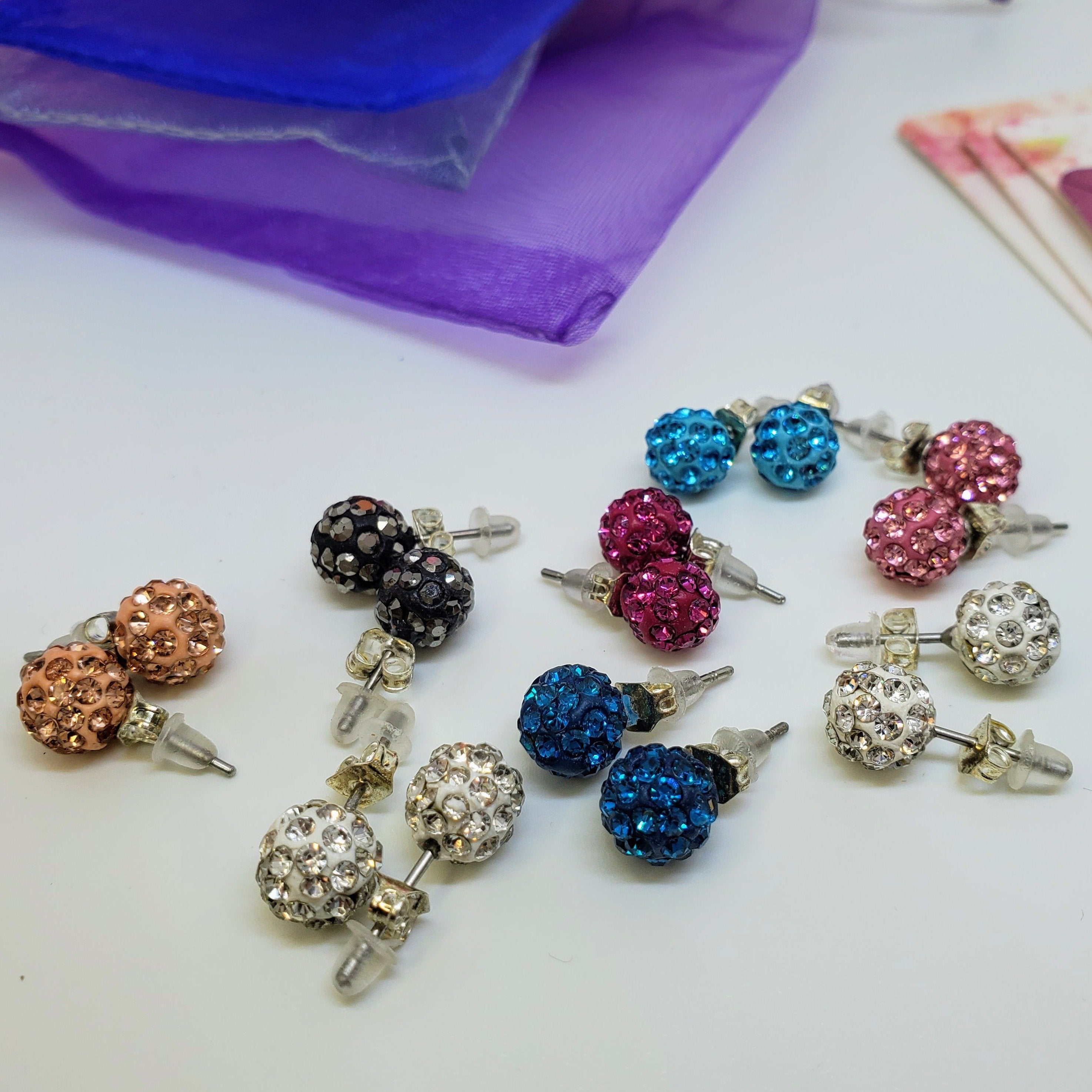 Mystery Bundle of Glitter Ball Earrings (8pr)-Design Blanks