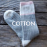 PINK Stripe COTTON Socks - Light Grey Cabin Style - 12 pack-Design Blanks