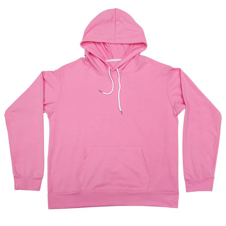 Polyester Long Sleeve Hoodie - Pink