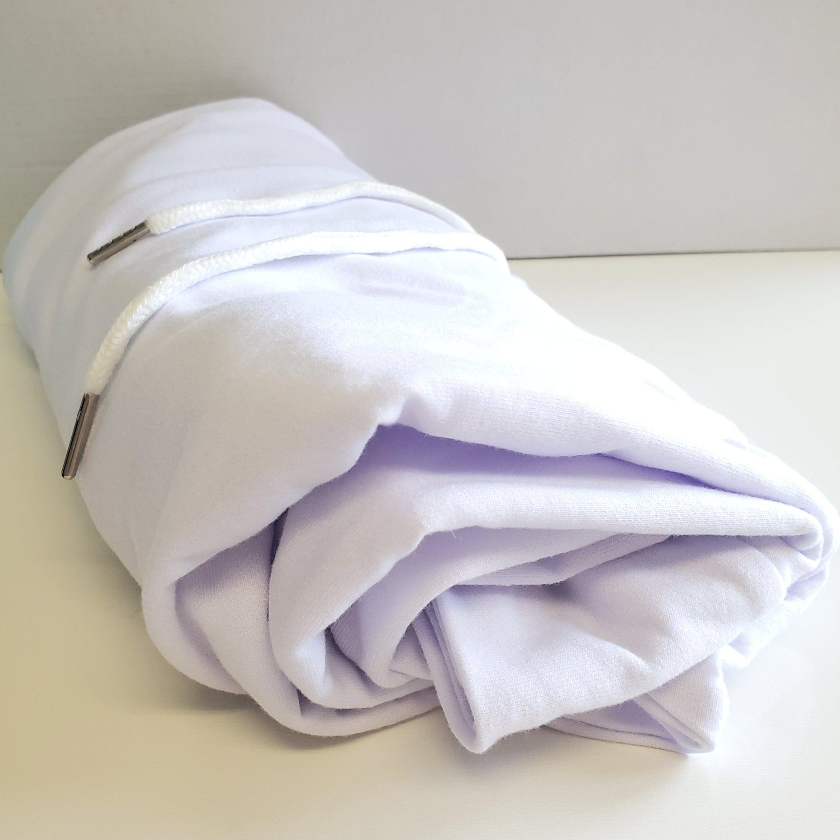 Polyester Long Sleeve Hoodie - White-Design Blanks
