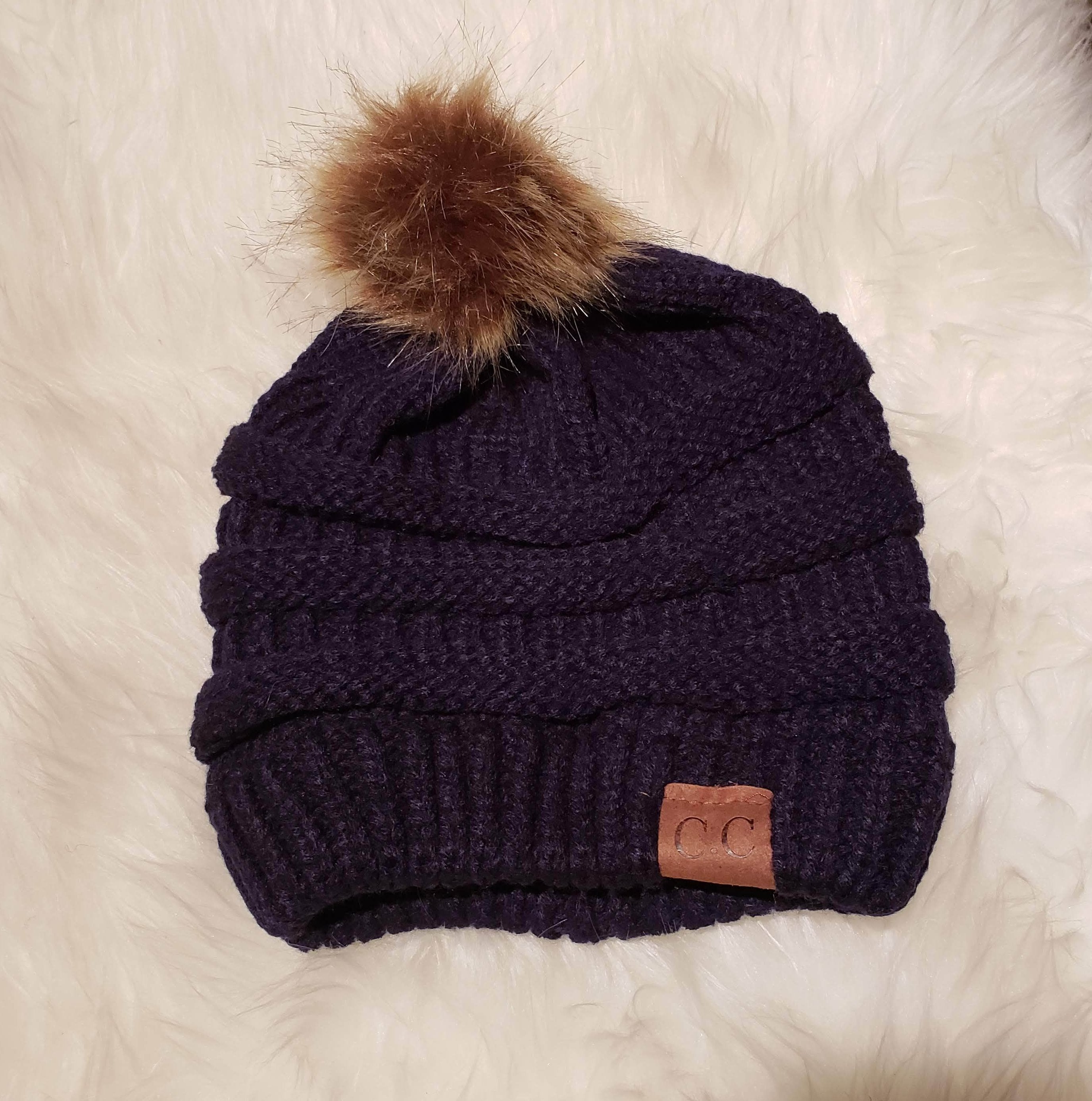 Pom Pom Toque - Navy-Design Blanks