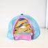 Ponytail Baseball Hat - Tie Dye Criss Cross NAVY PINK AQUA-Design Blanks