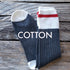 RED Stripe COTTON Socks - Dark Grey -12 pack-Design Blanks