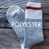 RED Stripe POLYESTER - Light Grey Cabin Style Socks - 12 pack-Design Blanks