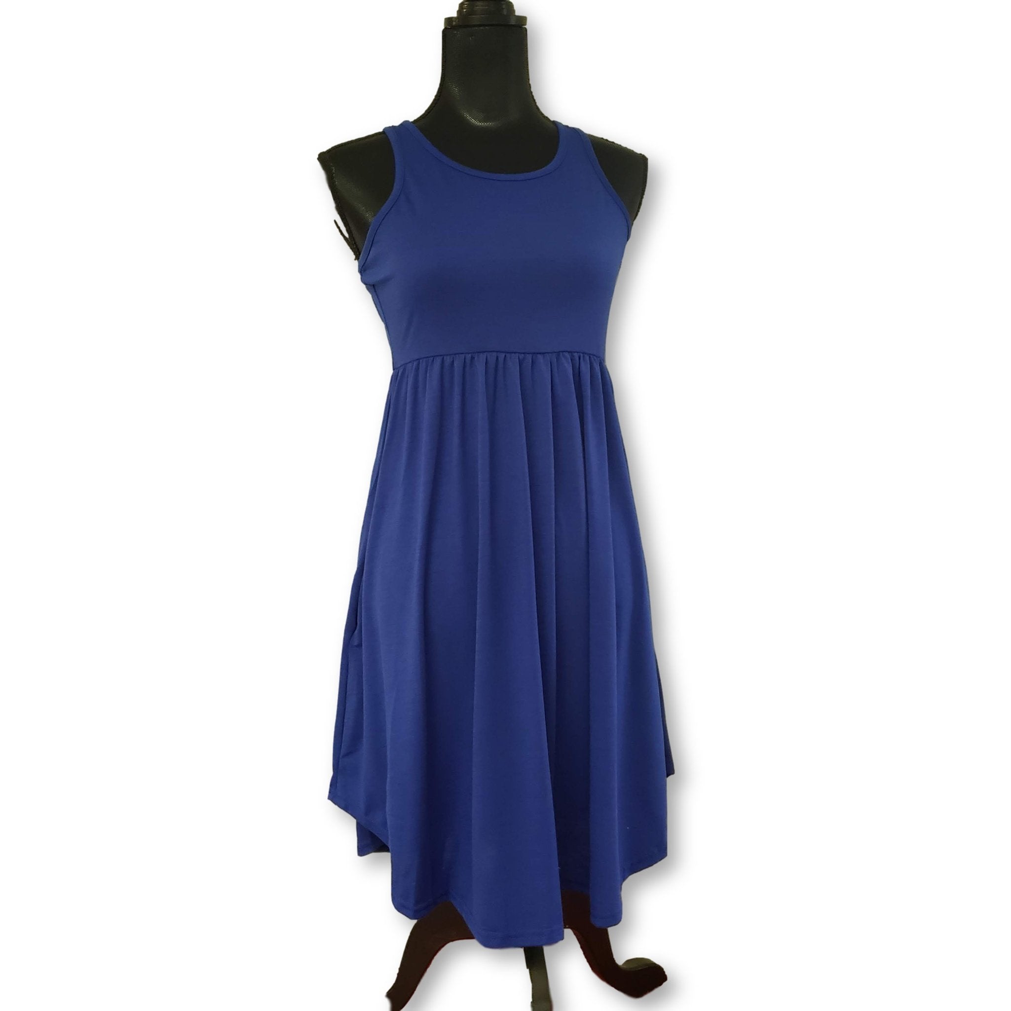 Racer Back Sundress with Pockets - Royal Blue-Design Blanks