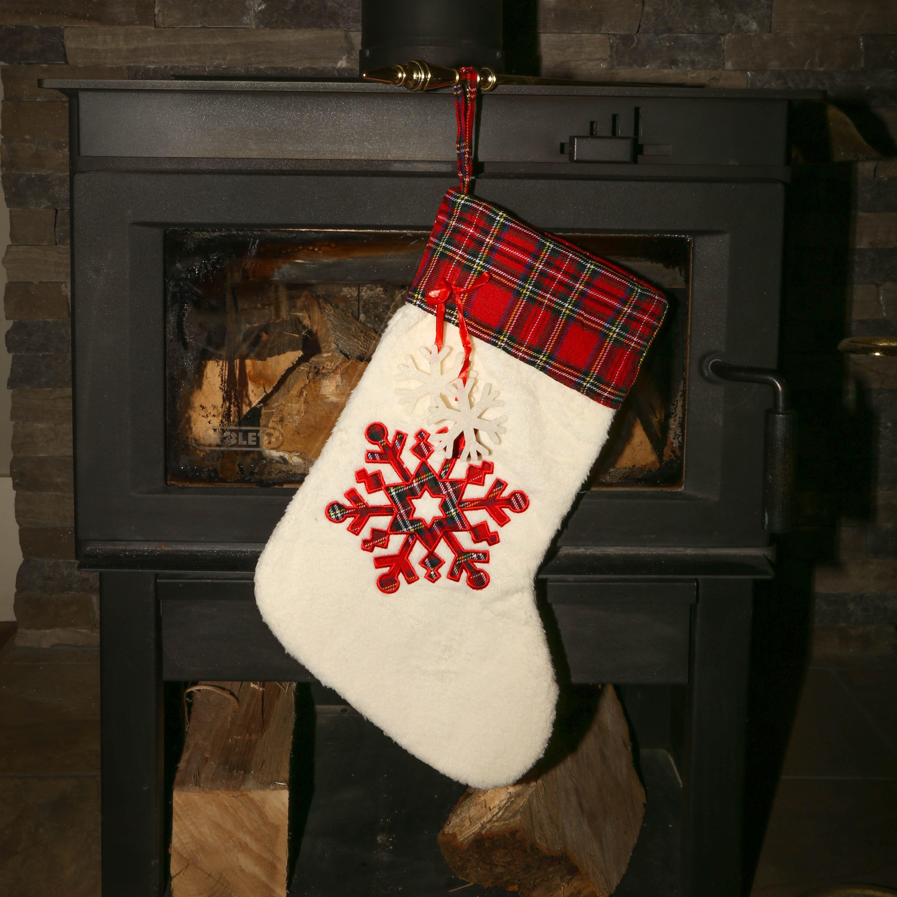 Red Plaid Fleece Stocking-Design Blanks