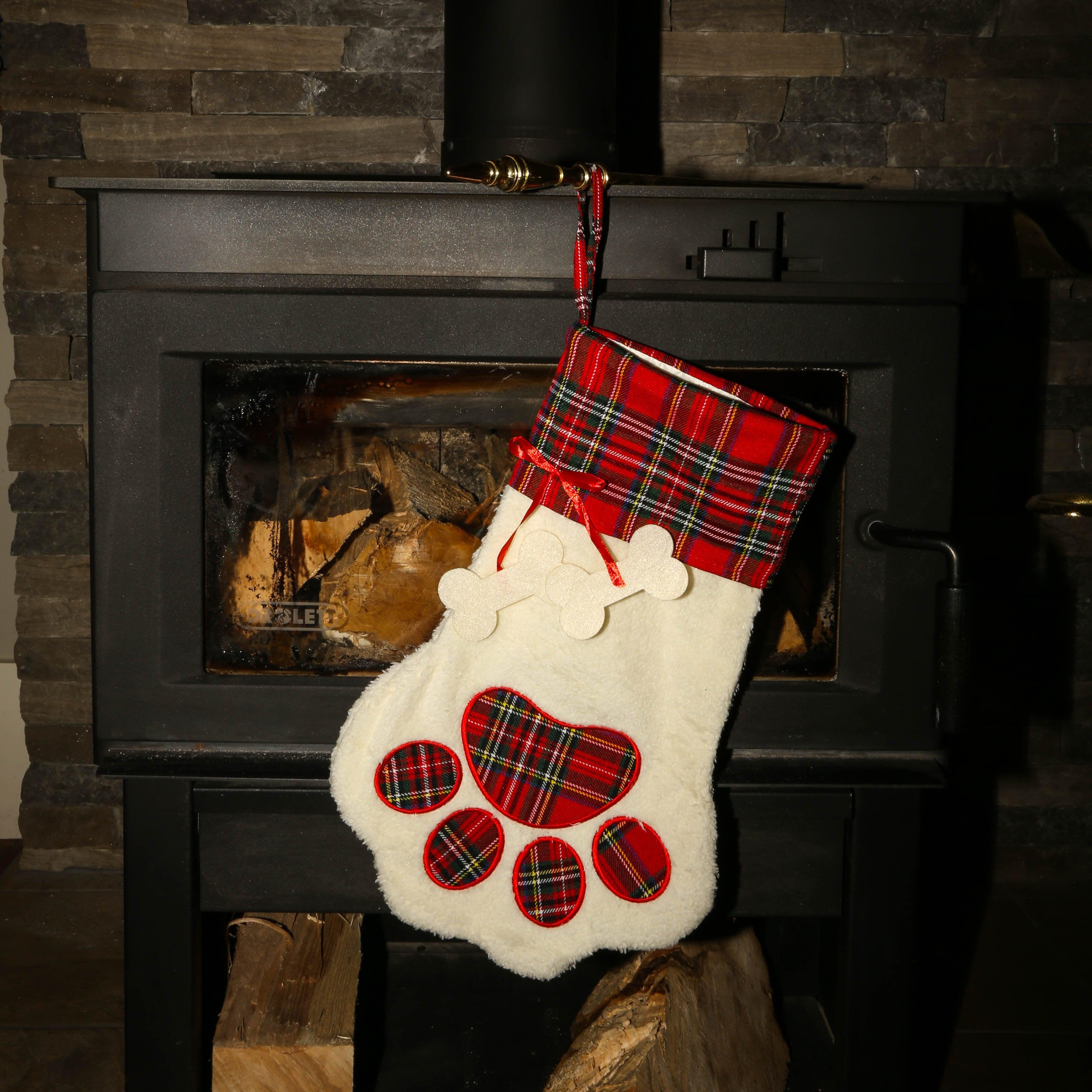 Red Plaid Pet Paw - Fleece-Design Blanks